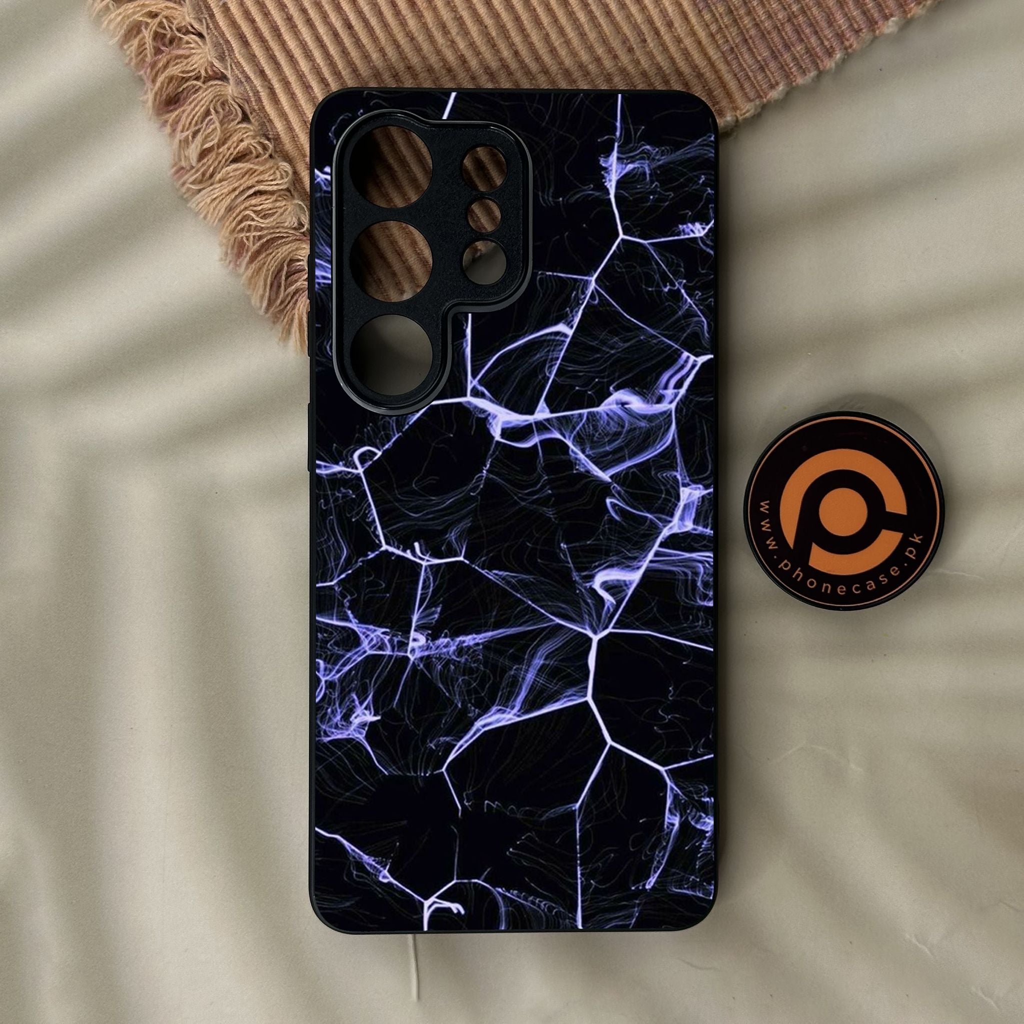 Galaxy S26 Ultra - Black Marble Design 10 - Premium Metal Printed Soft Bumper Shock Proof Case