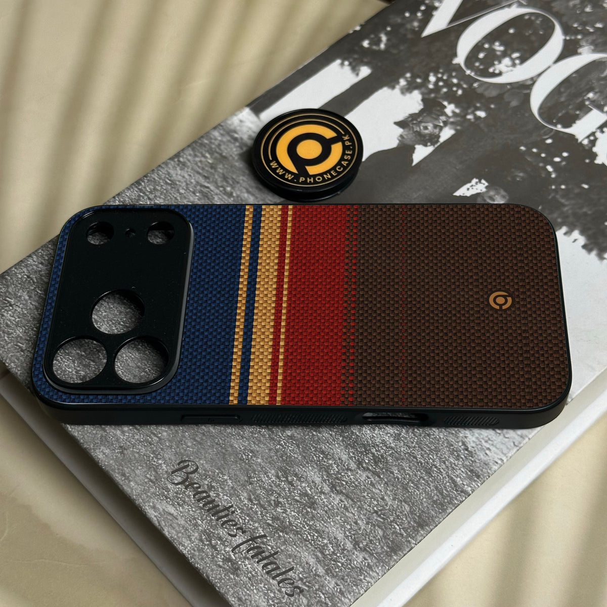 Iphone 18 Pro Max - Classic Weave Design 1 - Premium Metal Printed Soft Bumper Shock Proof Case