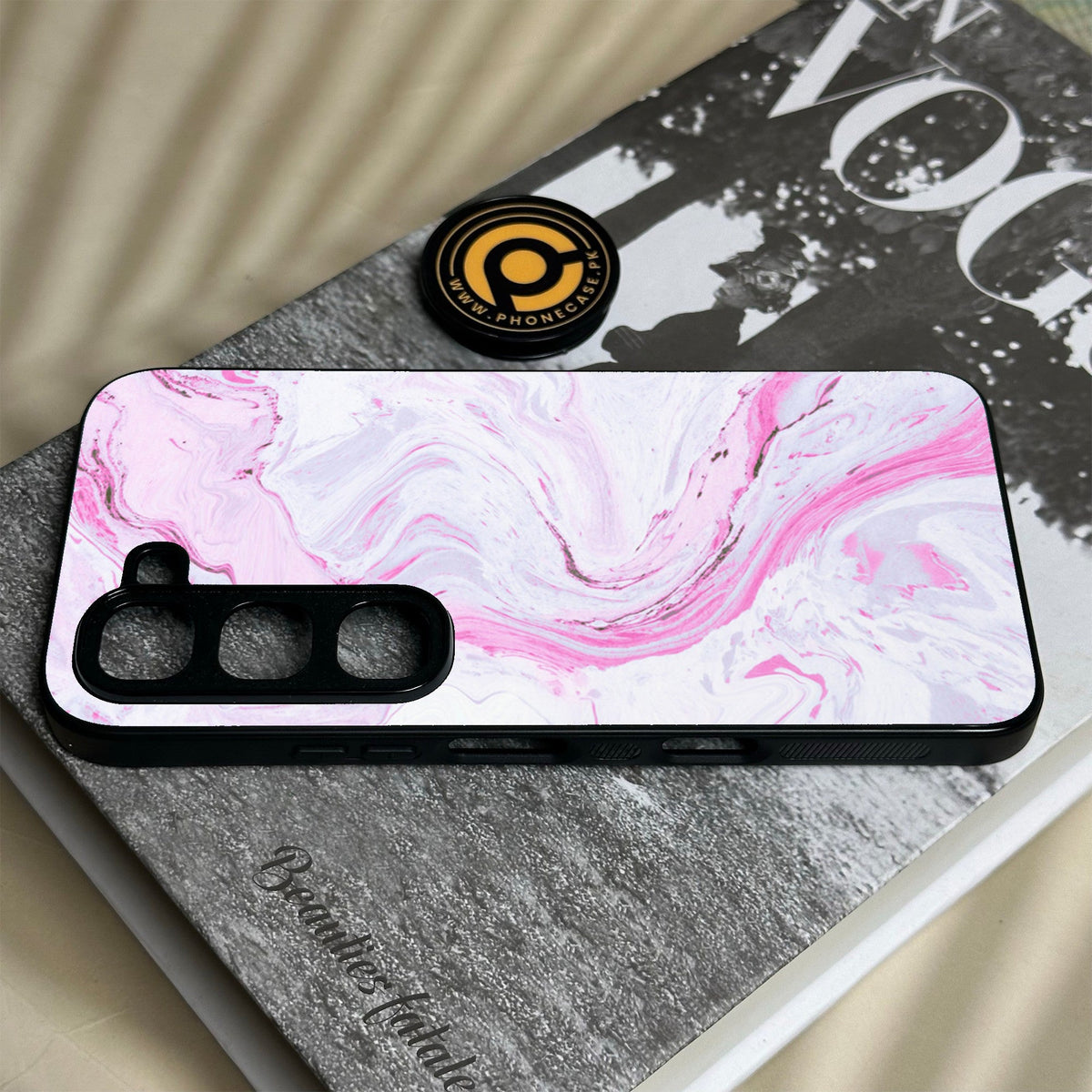 Infinix Hot 70 Pro - Pink Design 1 - Premium Metal Printed Soft Bumper Shock Proof Case
