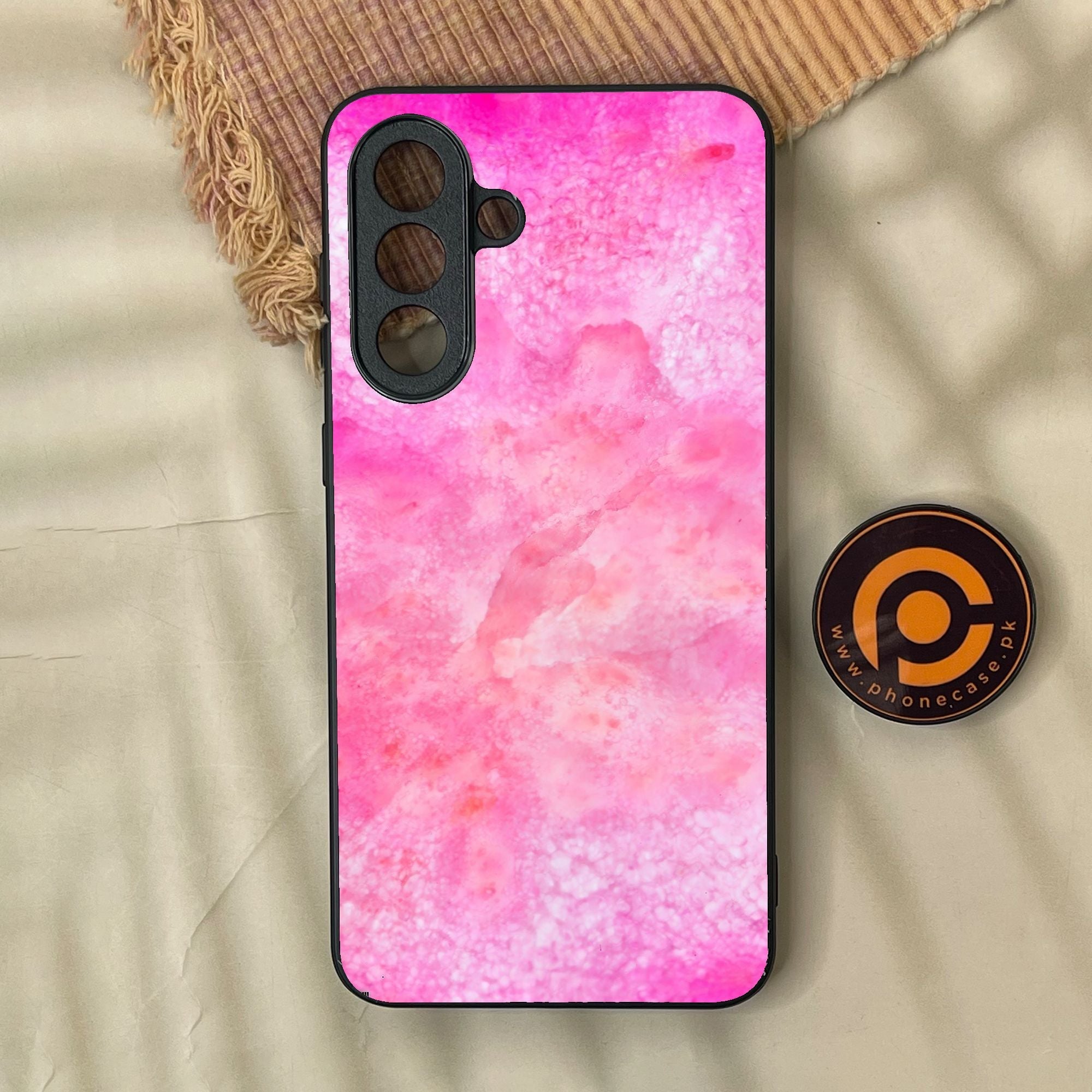 Samsung Galaxy A57 - Pink Marble 2.0 Design 5 - Premium Metal Printed Soft Bumper Shock Proof Case