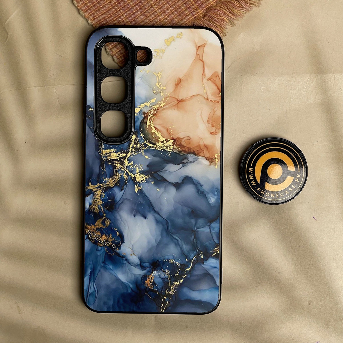 Infinix Hot 70 Pro - Blue Marble Design 9 - Premium Metal Printed Soft Bumper Shock Proof Case