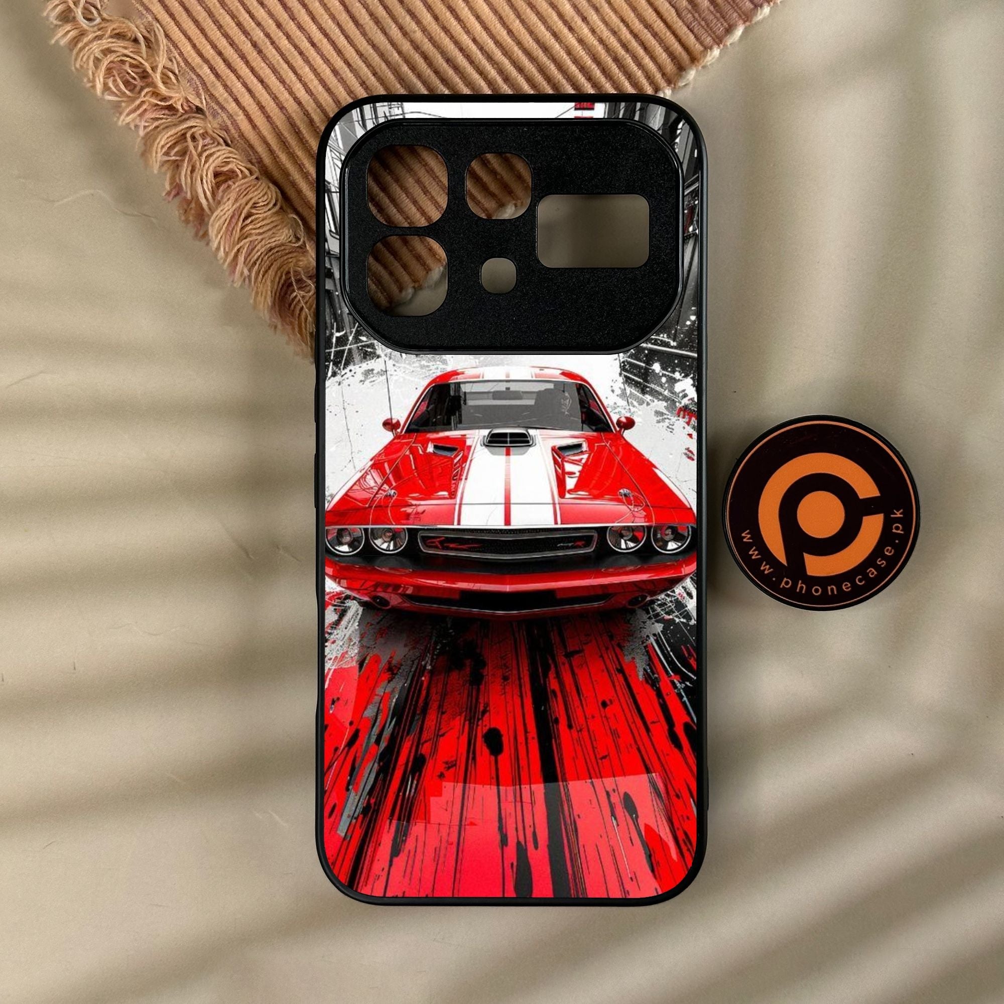 Infinix Note 60 - Red Muscle Car Thrill - Premium Metal Printed Soft Bumper Shock Proof Case