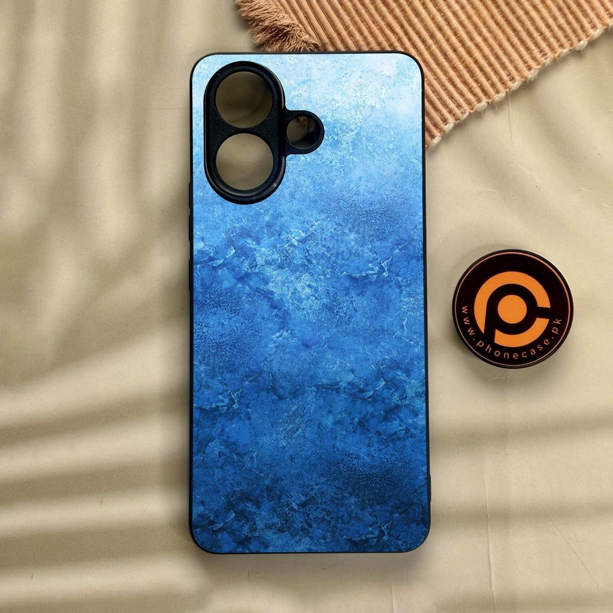 Vivo V60 Lite  - Blue Marble Design 2 - Premium Metal Printed Soft Bumper Shock Proof Case