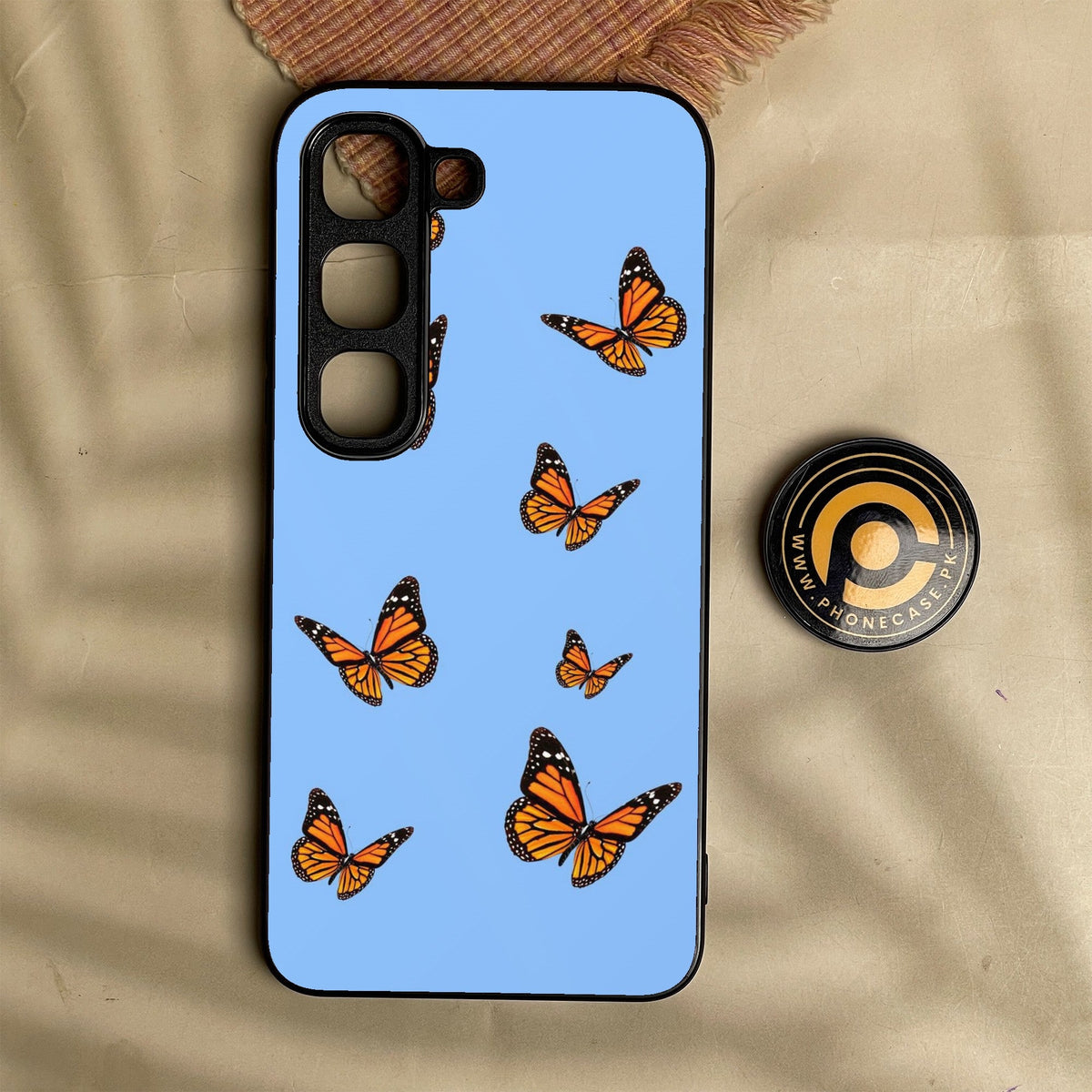 Infinix Hot 70 Pro - Butterflies Design 3 - Premium Metal Printed Soft Bumper Shock Proof Case