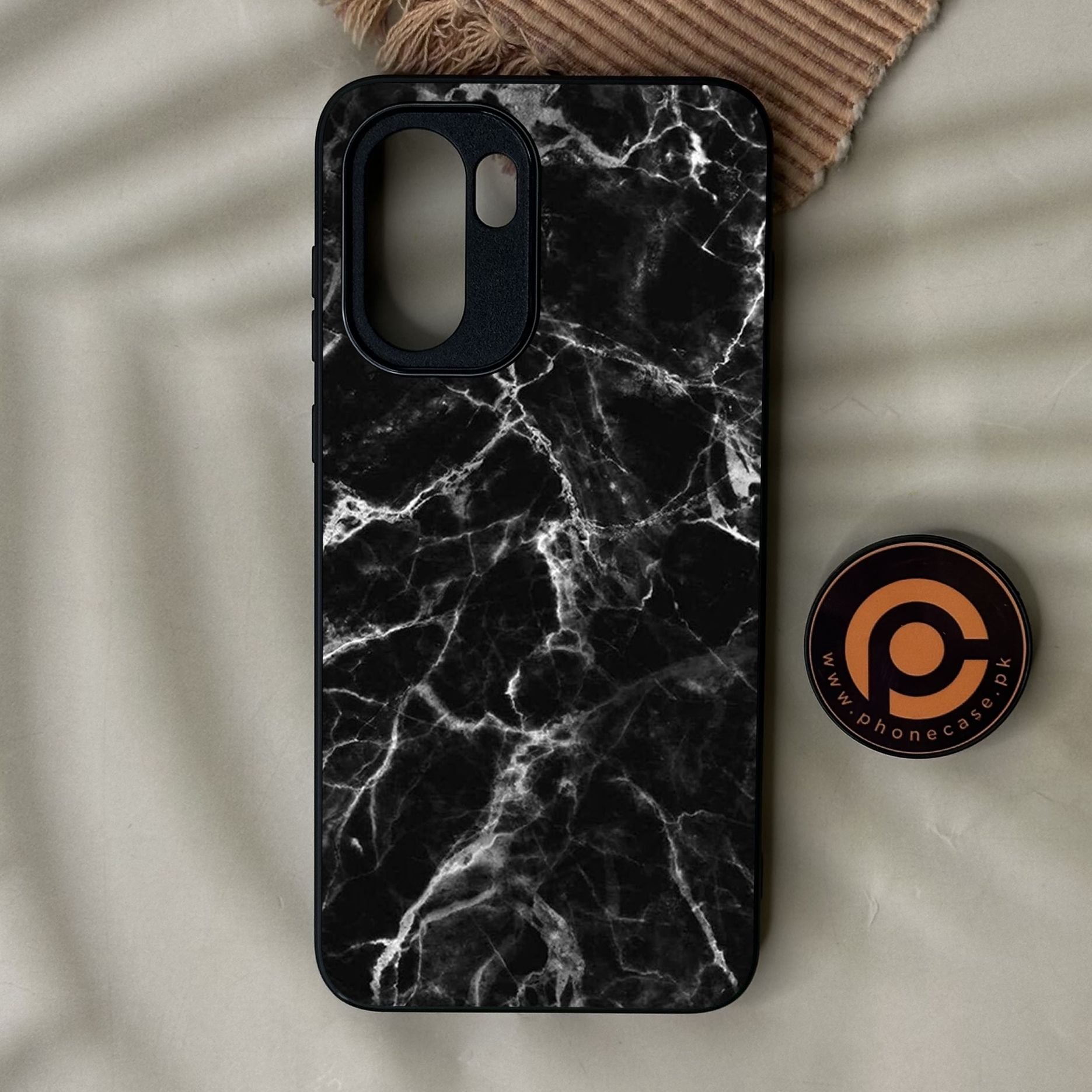 OnePlus Ace 6 - Black Marble Design 4 - Premium Metal Printed Soft Bumper Shock Proof Case
