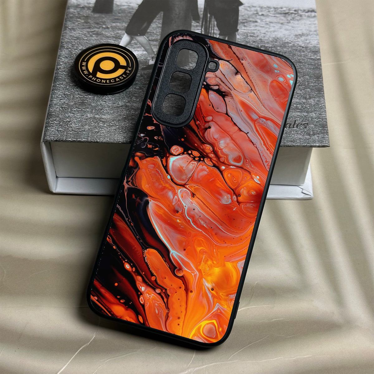 Infinix Hot 70 - Liquid Marble Design 4 - Premium Metal Printed Soft Bumper Shock Proof Case