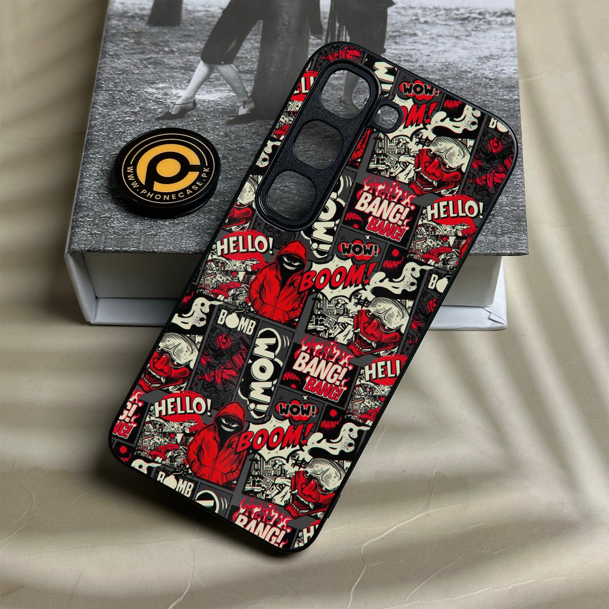 Infinix Hot 70 Pro - Boom Red - Premium Metal Printed Soft Bumper Shock Proof Case