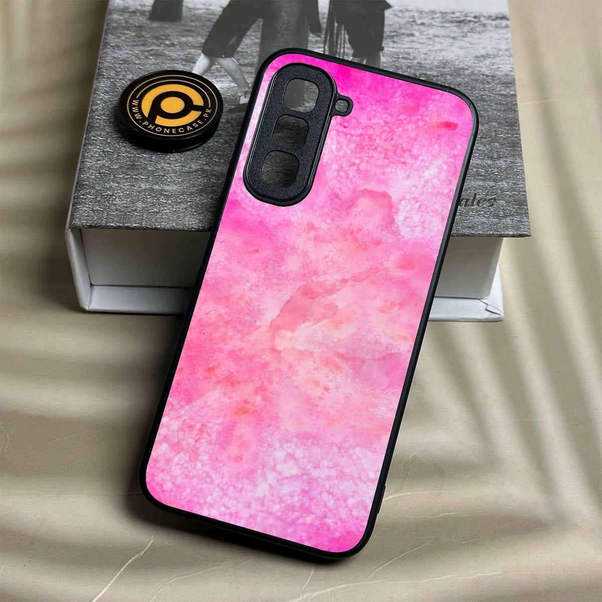 Infinix Hot 70 - Pink Marble 2.0 Design 5 - Premium Metal Printed Soft Bumper Shock Proof Case