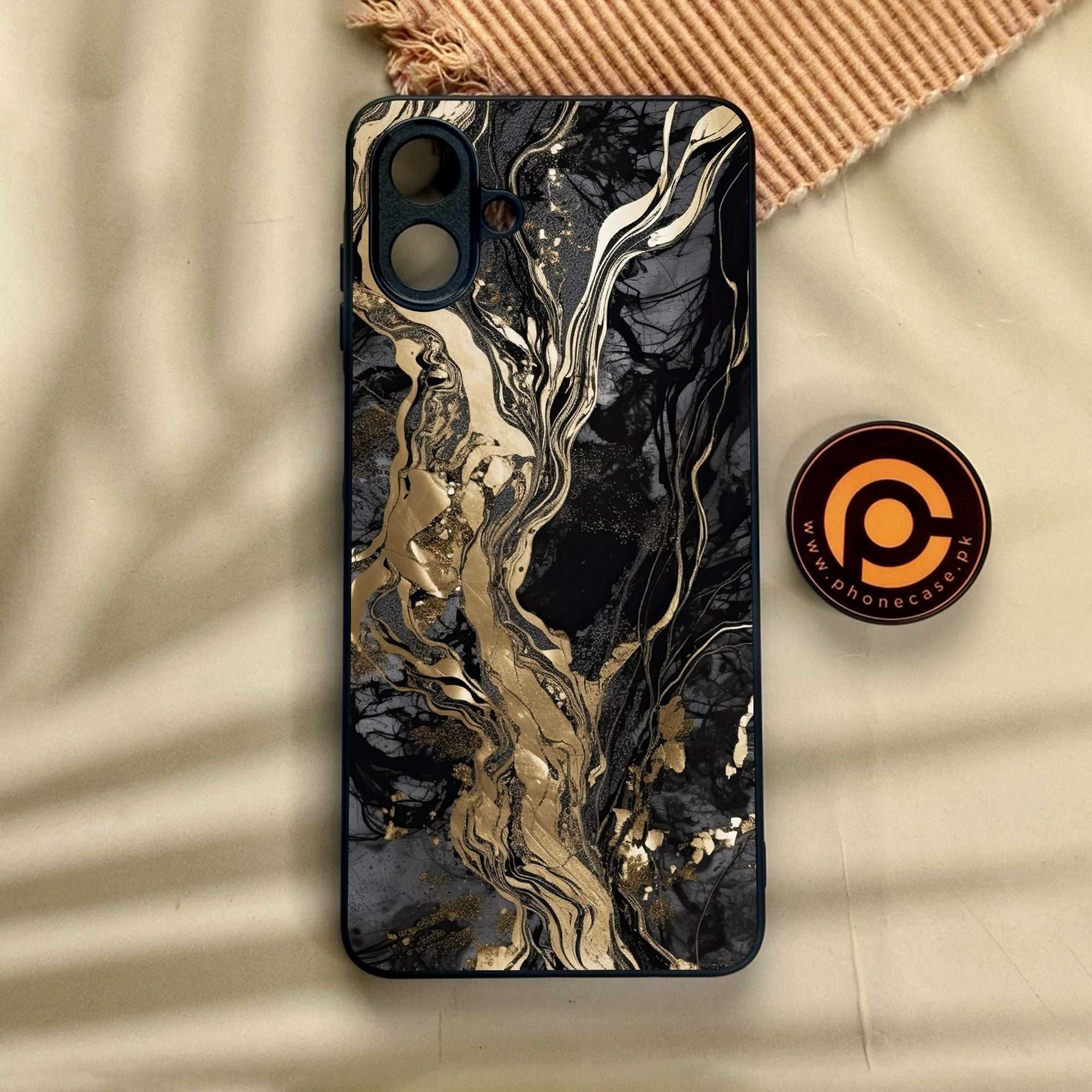 Samsung Galaxy A07 - Liquid Marble Design 9 - Premium Metal Printed Soft Bumper Shock Proof Case