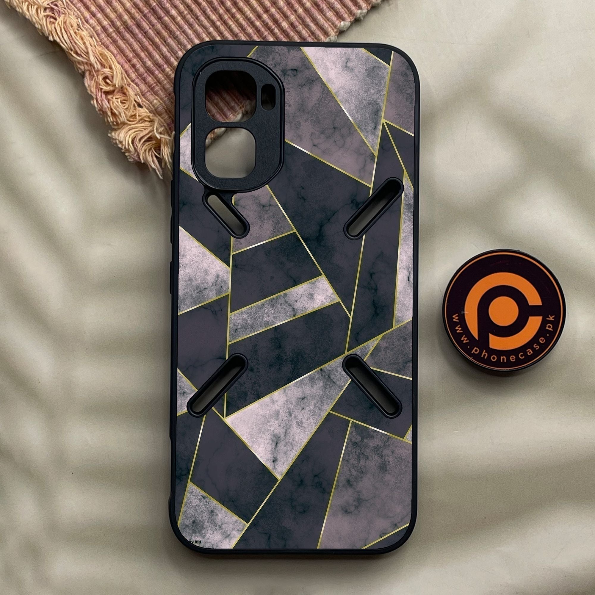 Infinix GT 50 Pro - Geometric Design 2 - Premium Metal Printed Soft Bumper Shock Proof Case