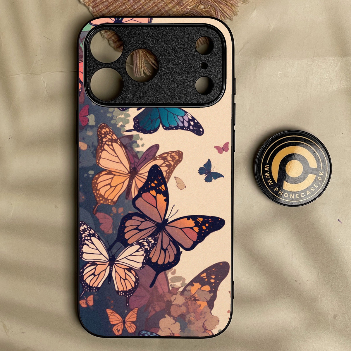 Iphone 18 Pro - Butterflies Design 6 - Premium Metal Printed Soft Bumper Shock Proof Case