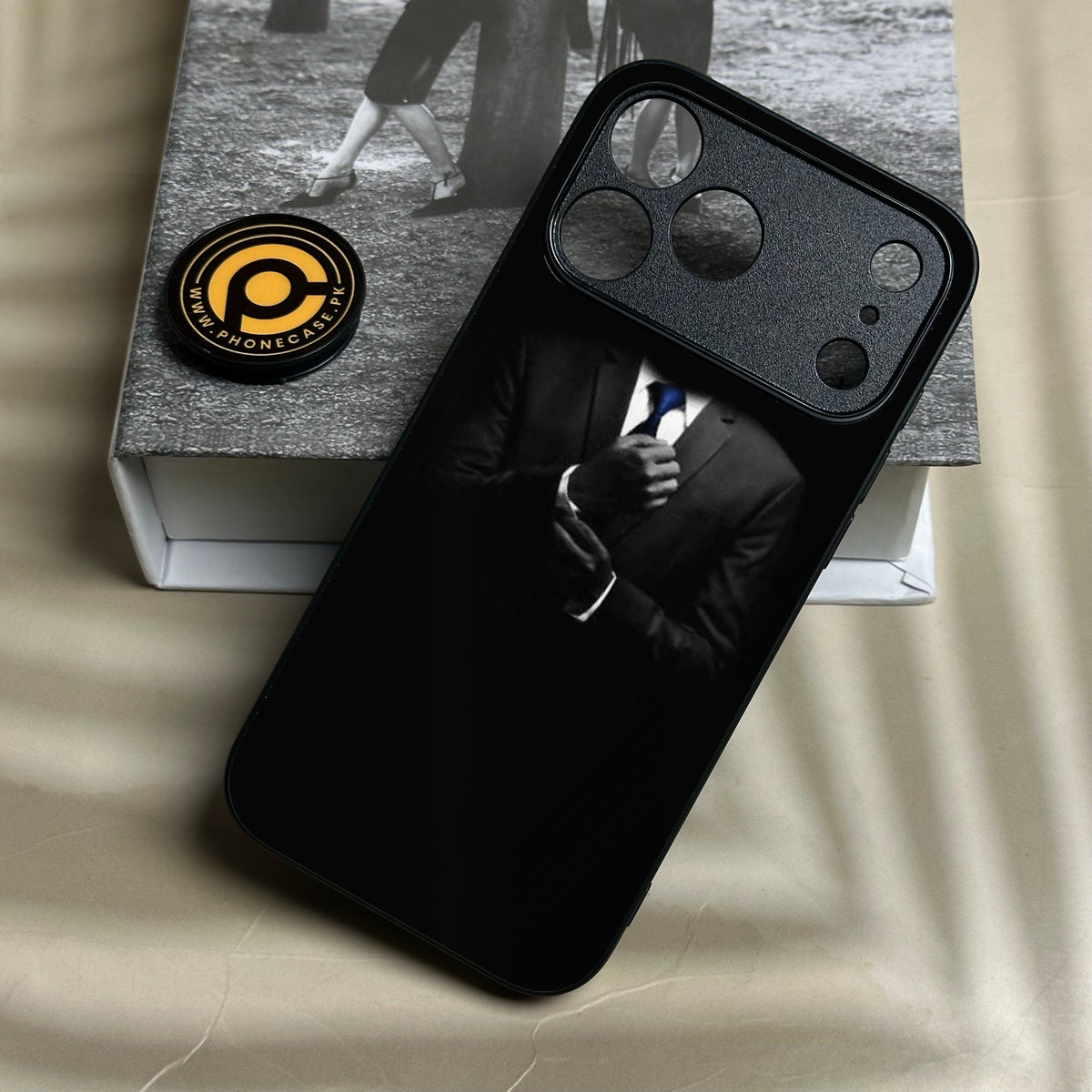 Iphone 18 Pro - Black Art Design 1 - Premium Metal Printed Soft Bumper Shock Proof Case