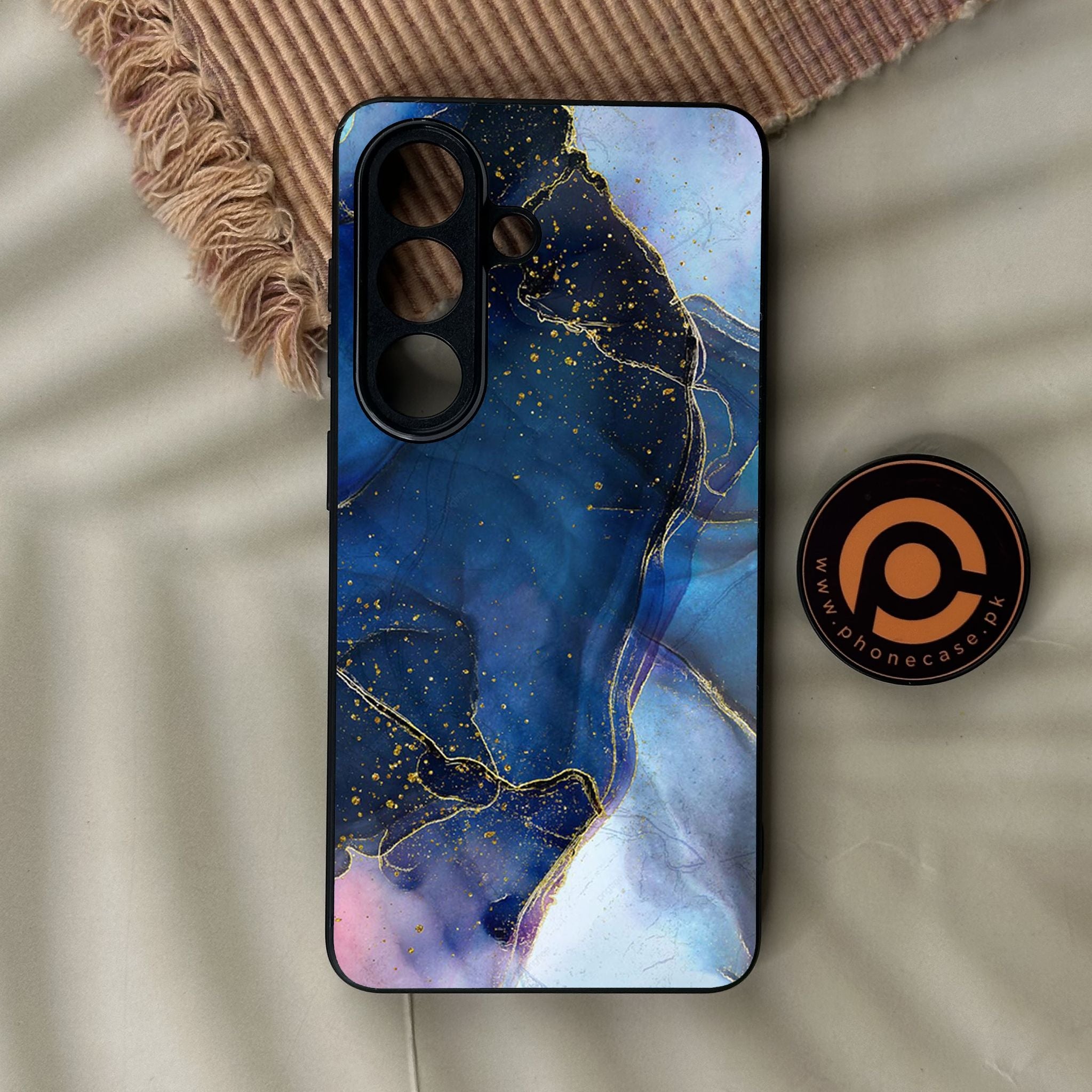 Galaxy S26 - Blue Marble Design 7 - Premium Metal Printed Soft Bumper Shock Proof Case