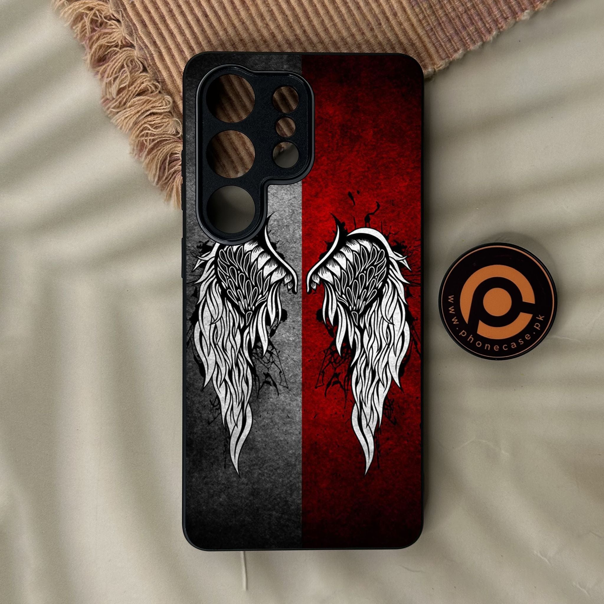 Galaxy S26 Ultra - Angel Wings Design 2 - Premium Metal Printed Soft Bumper Shock Proof Case