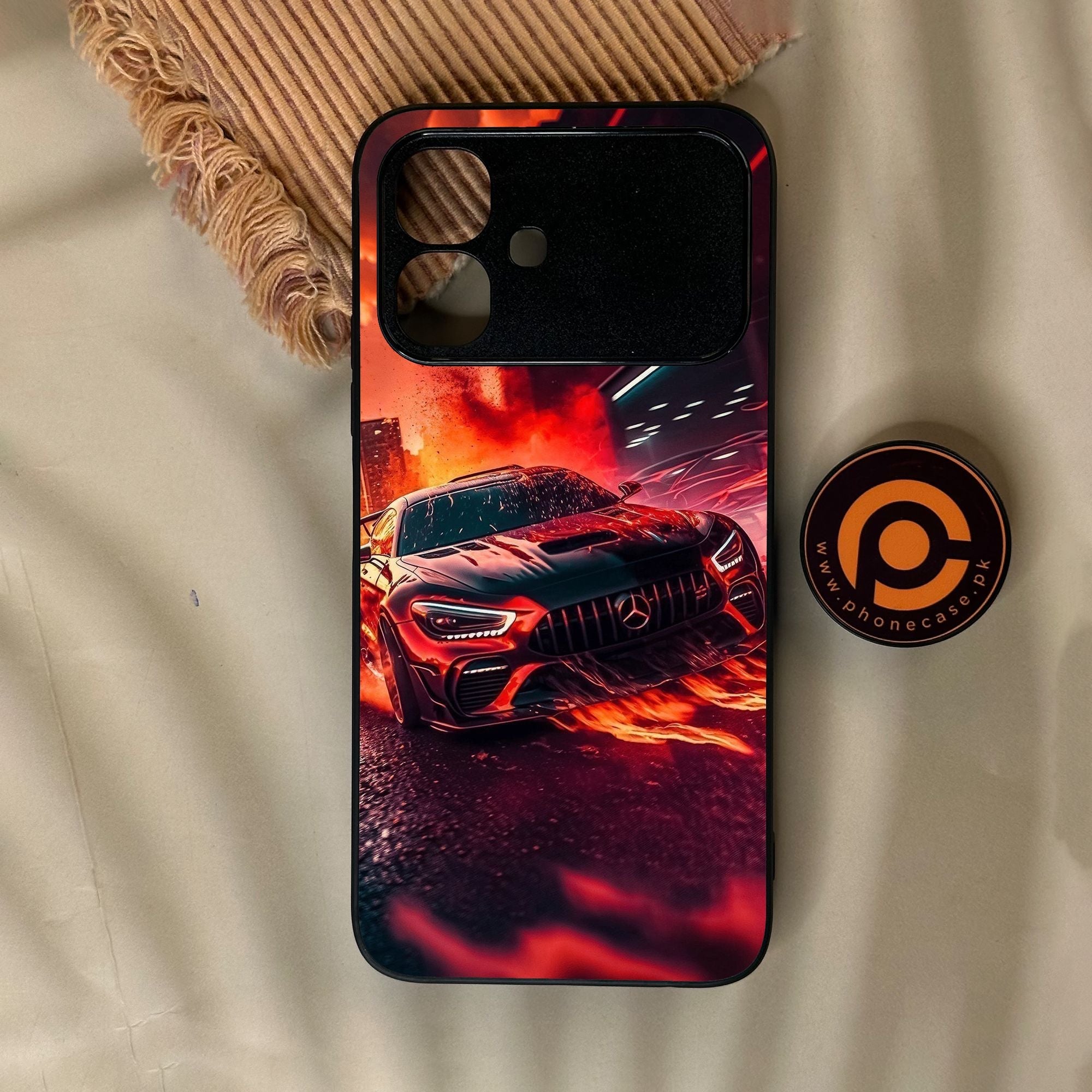 Infinix Smart 20 - Racing Design 3 - Premium Metal Printed Soft Bumper Shock Proof Case