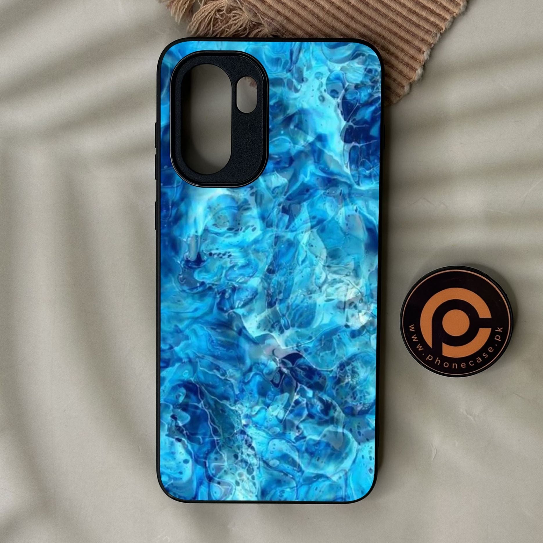 OnePlus 15R - Blue Marble Design 6 - Premium Metal Printed Soft Bumper Shock Proof Case