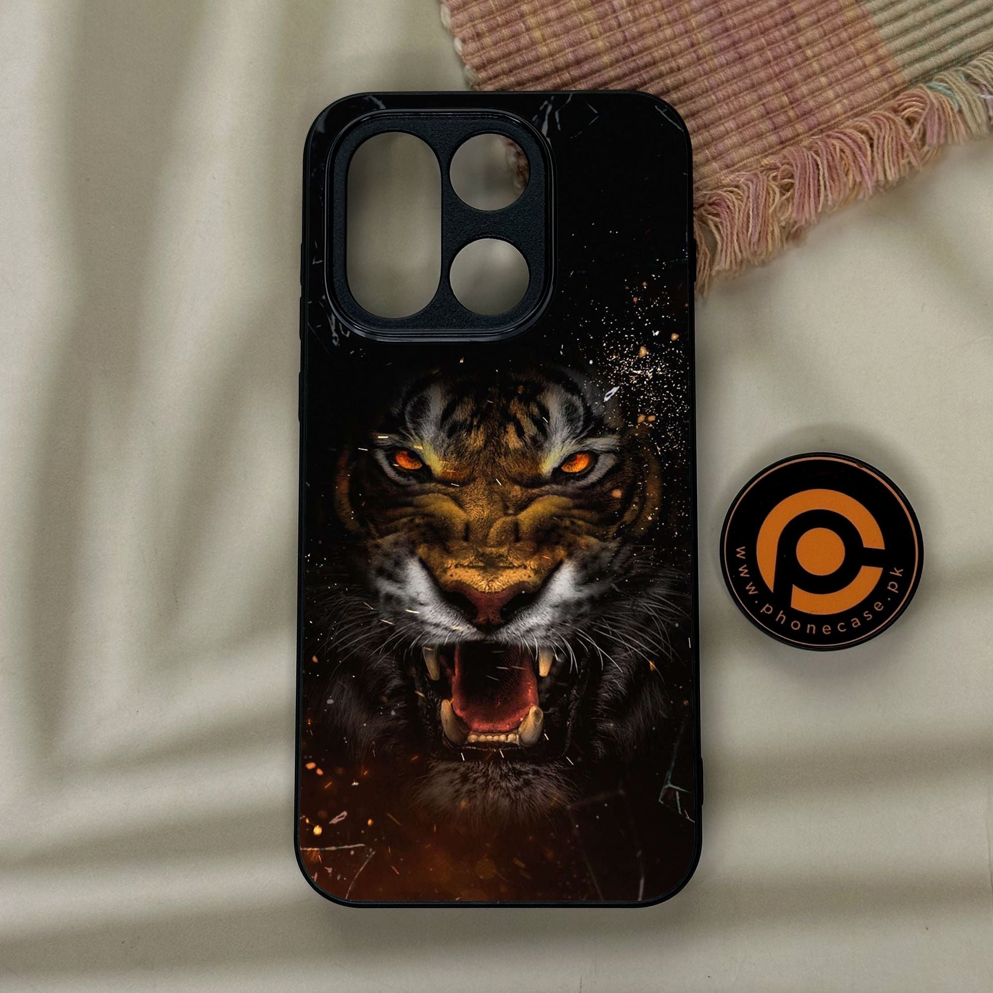 OnePlus 15 - Tiger Design 9 - Premium Metal Printed Soft Bumper Shock Proof Case