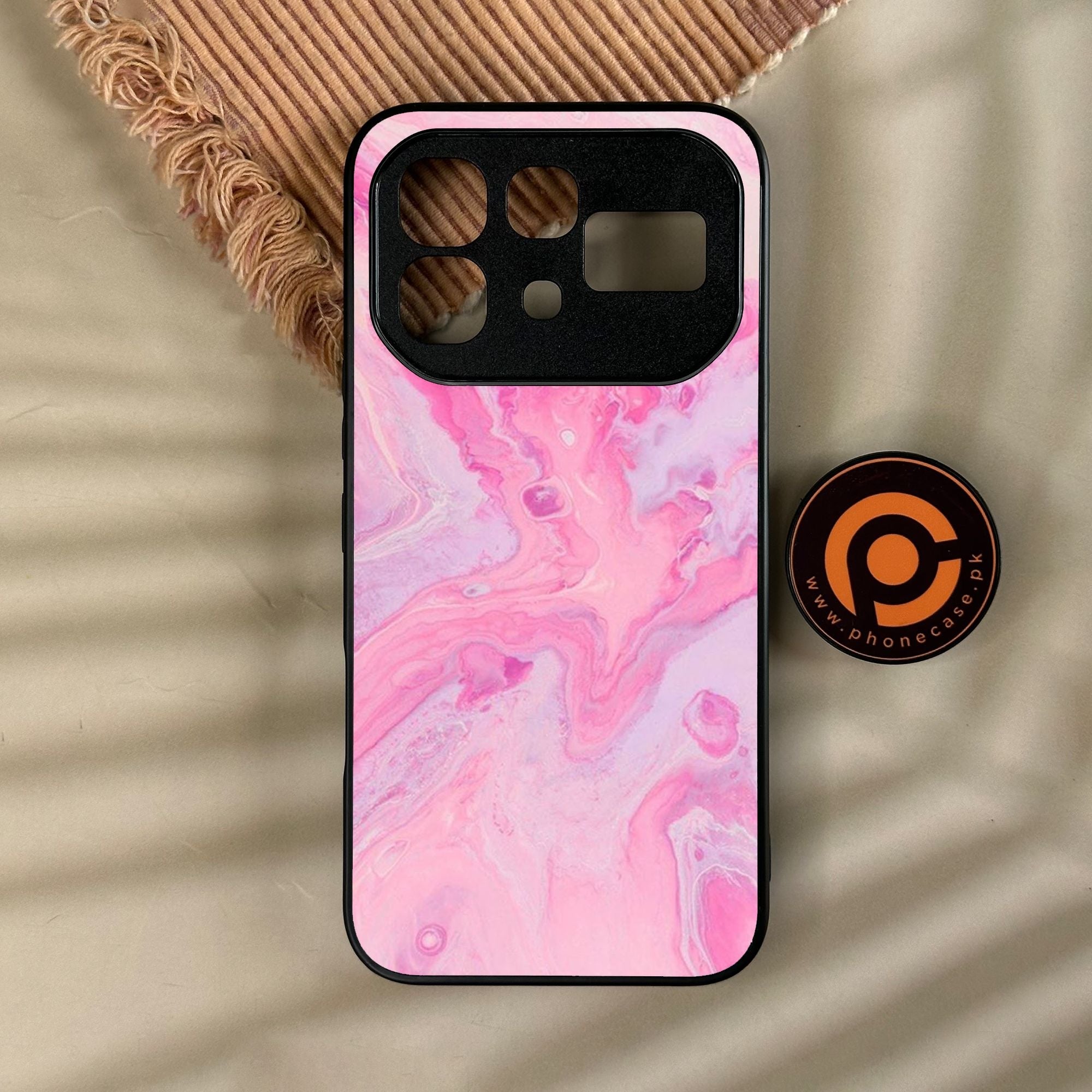 Infinix Note 60 Pro - Pink Design 6 - Premium Metal Printed Soft Bumper Shock Proof Case