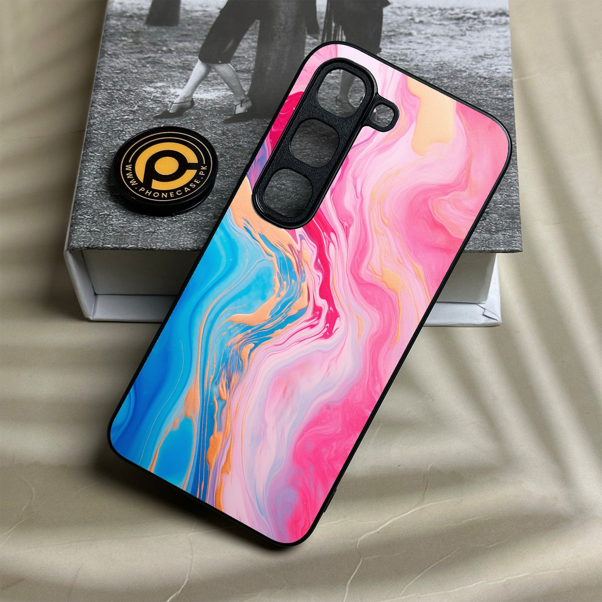 Infinix Hot 70 Pro - Pink Marble 2.0 Design 3 - Premium Metal Printed Soft Bumper Shock Proof Case