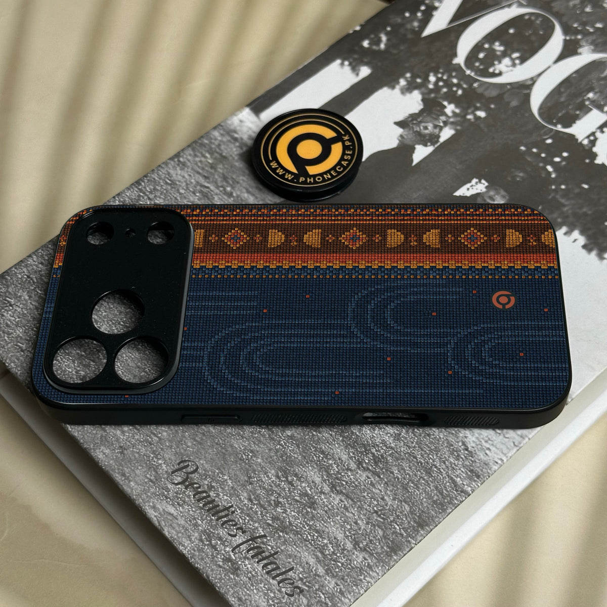 Iphone 18 Pro Max - Classic Weave Design 9 - Premium Metal Printed Soft Bumper Shock Proof Case