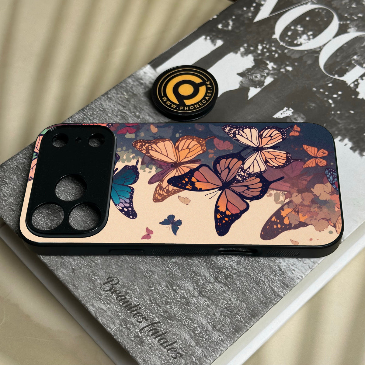 Iphone 18 Pro - Butterflies Design 6 - Premium Metal Printed Soft Bumper Shock Proof Case