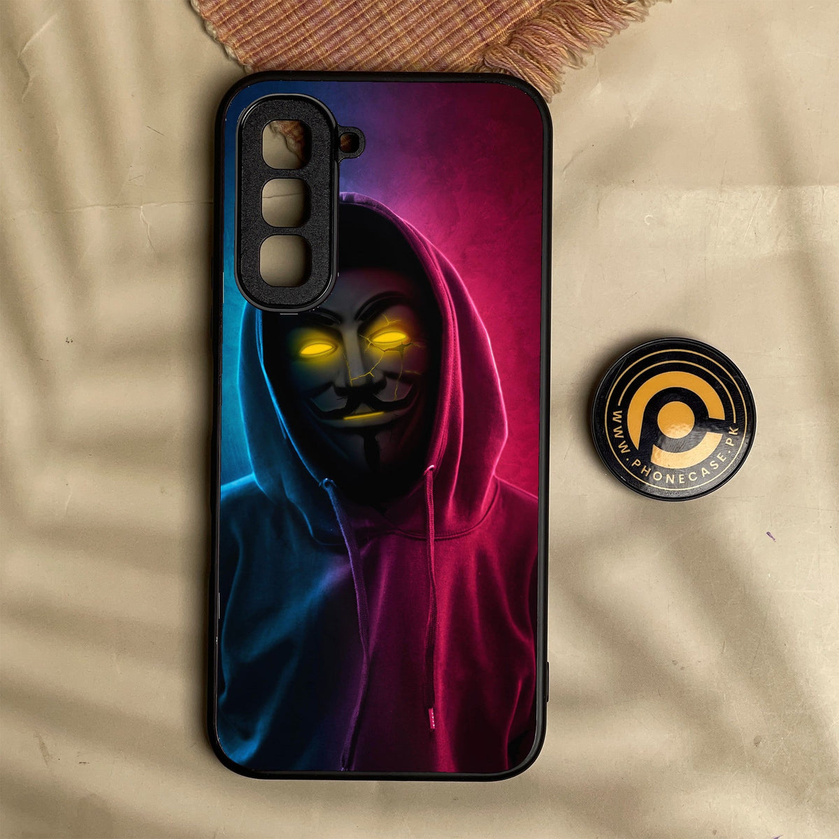 Infinix Hot 70 - Anonymous 2.0 Design 2 - Premium Metal Printed Soft Bumper Shock Proof Case