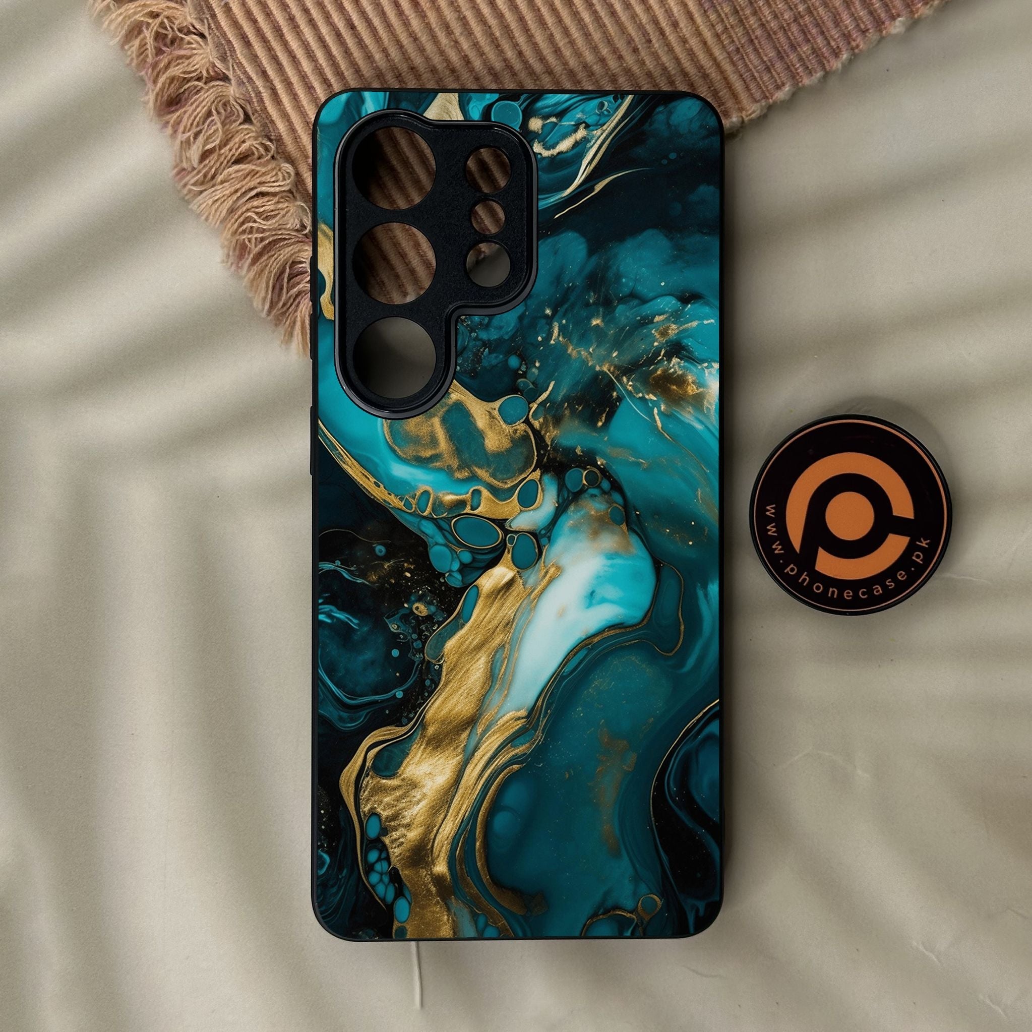 Galaxy S26 Ultra - Liquid Marble Design 3 - Premium Metal Printed Soft Bumper Shock Proof Case
