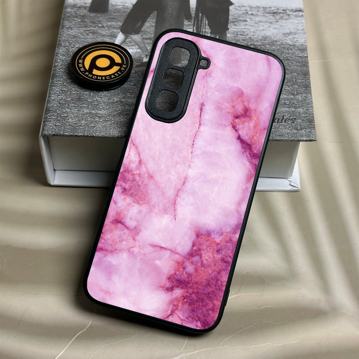 Infinix Hot 70 - Pink Design 5 - Premium Metal Printed Soft Bumper Shock Proof Case