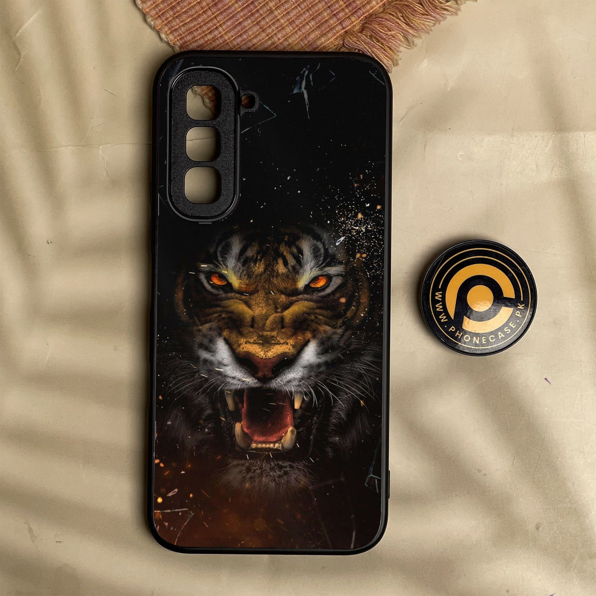 Infinix Hot 70 - Tiger Design 9 - Premium Metal Printed Soft Bumper Shock Proof Case