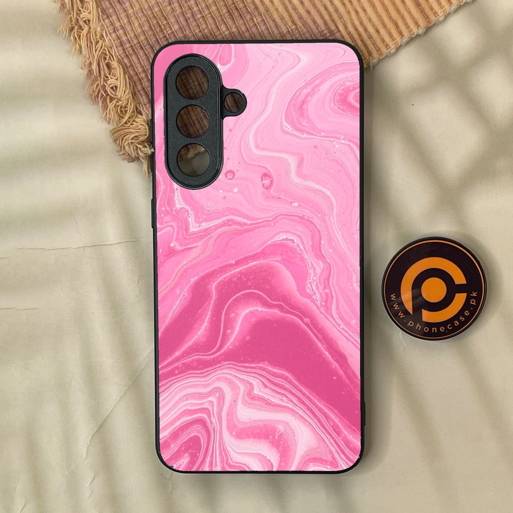 Samsung Galaxy A57 - Pink Design 3 - Premium Metal Printed Soft Bumper Shock Proof Case