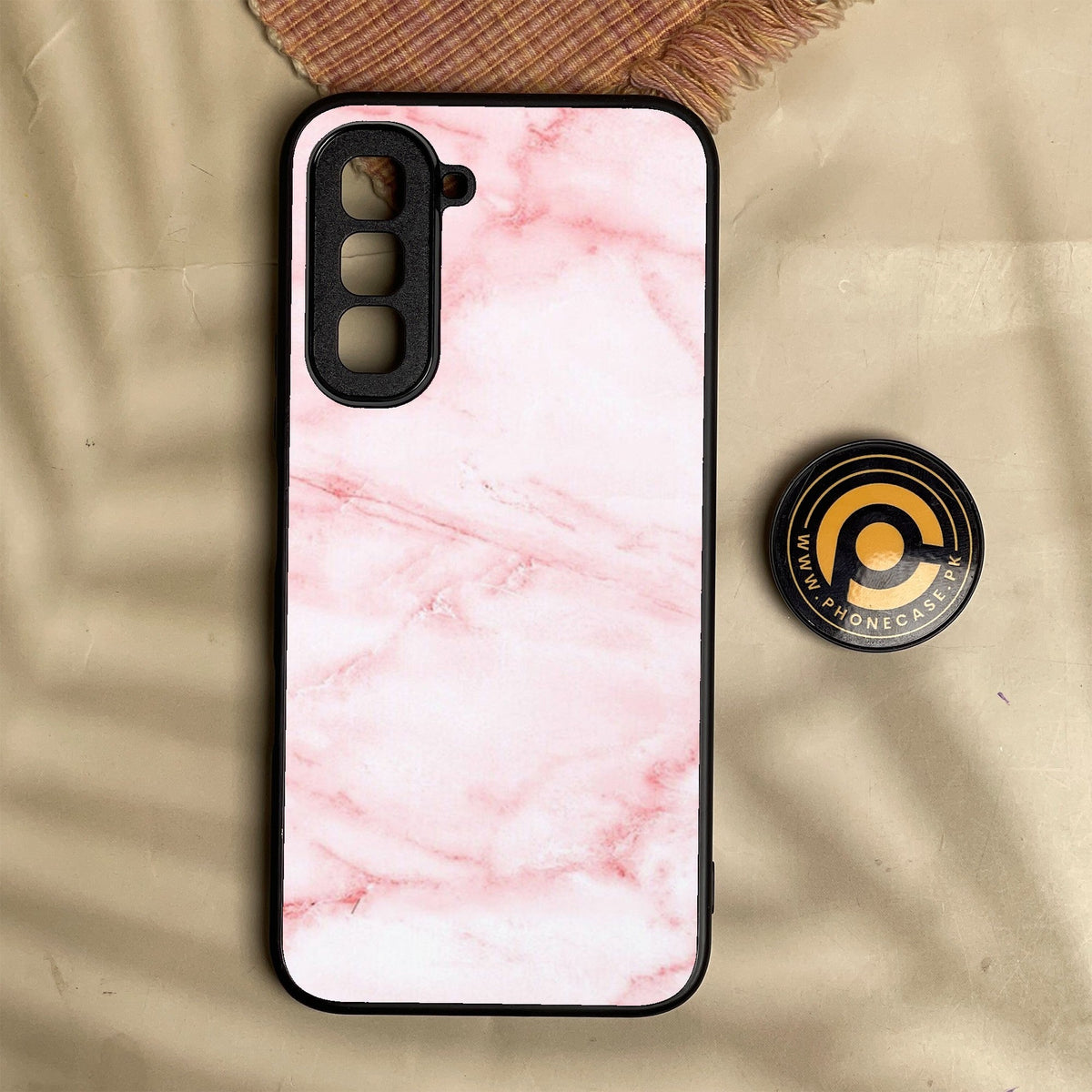 Infinix Hot 70 - Pink Design 2 - Premium Metal Printed Soft Bumper Shock Proof Case