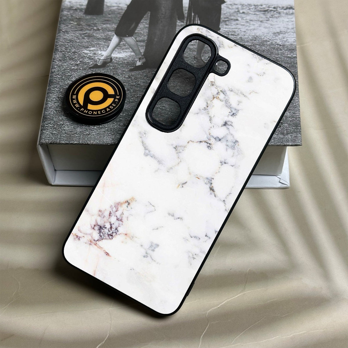 Infinix Hot 70 Pro - White Design 3 - Premium Metal Printed Soft Bumper Shock Proof Case