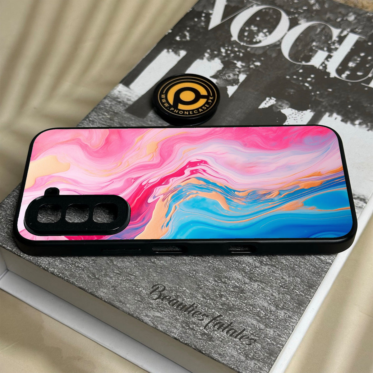 Infinix Hot 70 - Pink Marble 2.0 Design 3 - Premium Metal Printed Soft Bumper Shock Proof Case