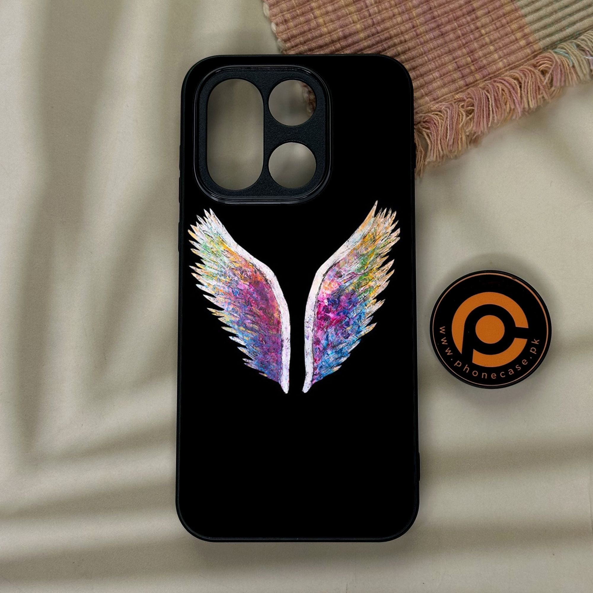 OnePlus 15 - Angel Wings Design 3 - Premium Metal Printed Soft Bumper Shock Proof Case