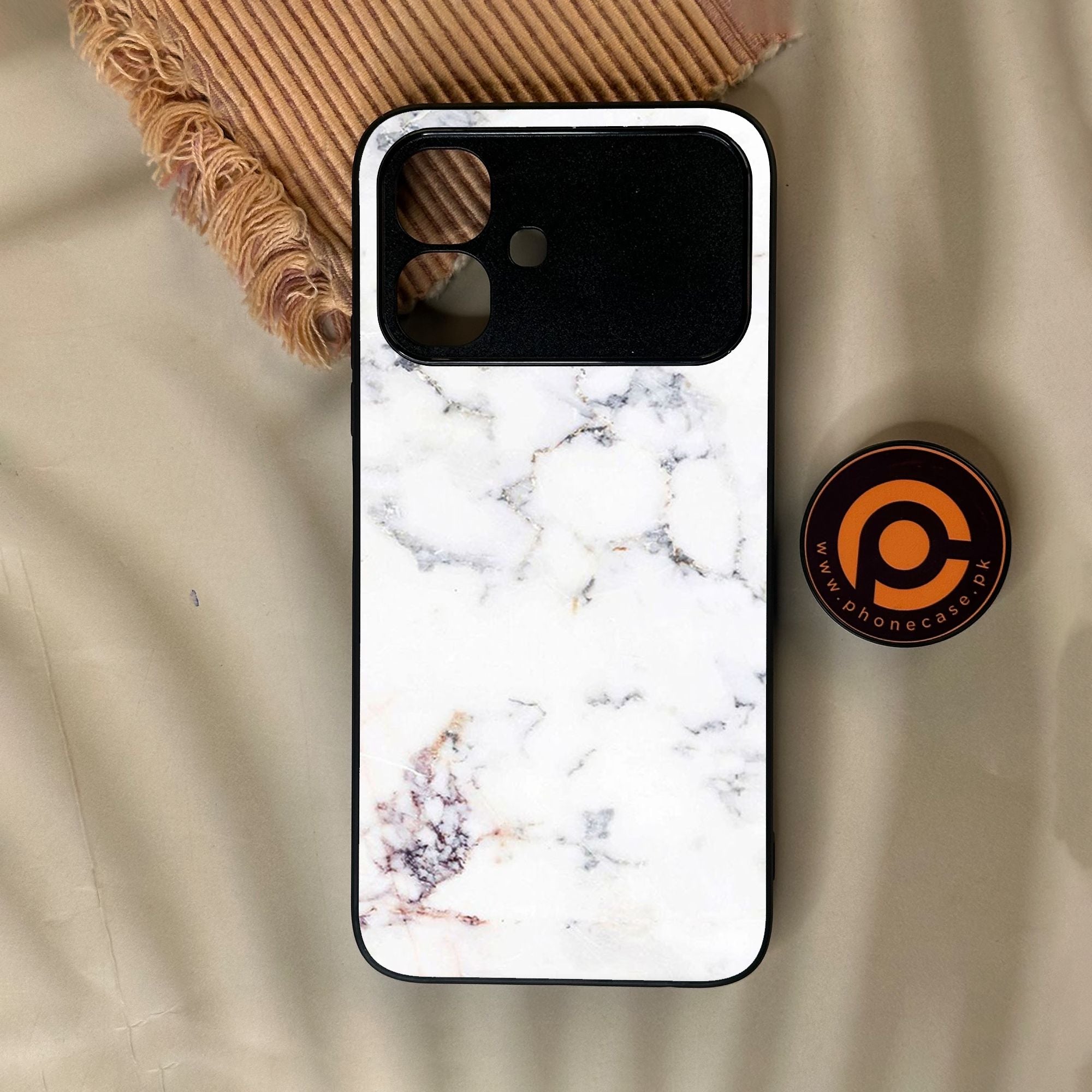Infinix Smart 20 - White Design 3 - Premium Metal Printed Soft Bumper Shock Proof Case