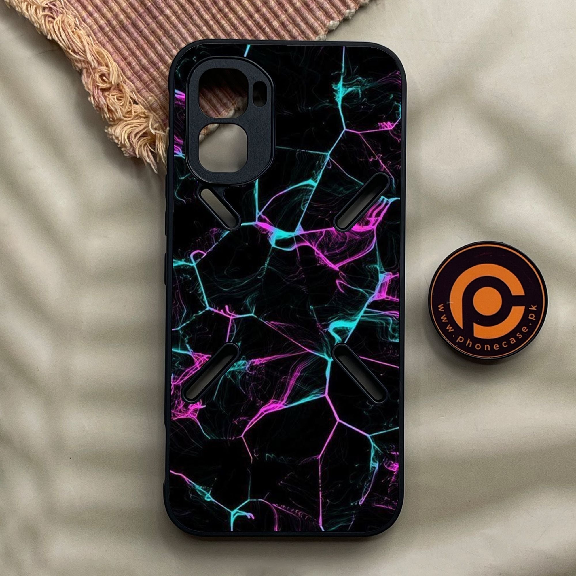 Infinix GT 50 Pro - Black Marble Design 9 - Premium Metal Printed Soft Bumper Shock Proof Case
