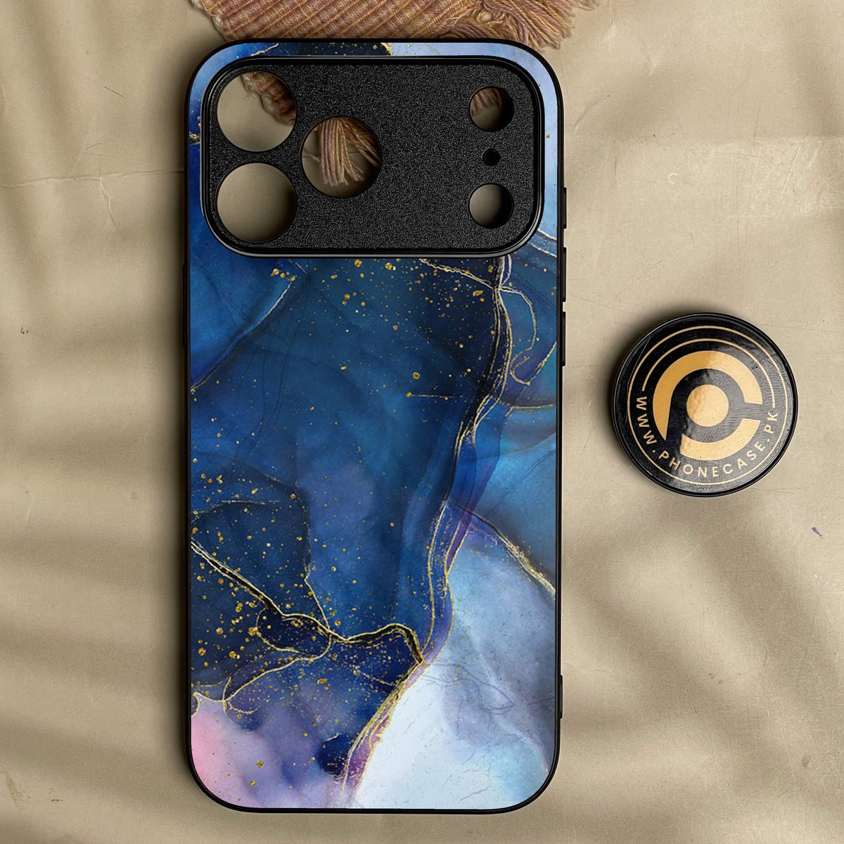 Iphone 18 Pro - Blue Marble Design 7 - Premium Metal Printed Soft Bumper Shock Proof Case
