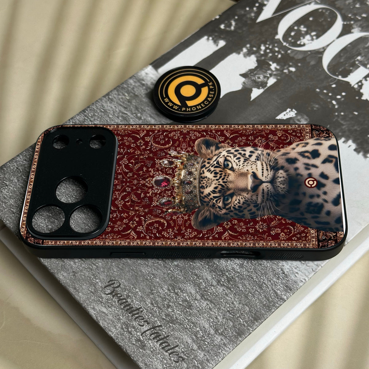 Iphone 18 Pro - Leopard - Premium Metal Printed Soft Bumper Shock Proof Case