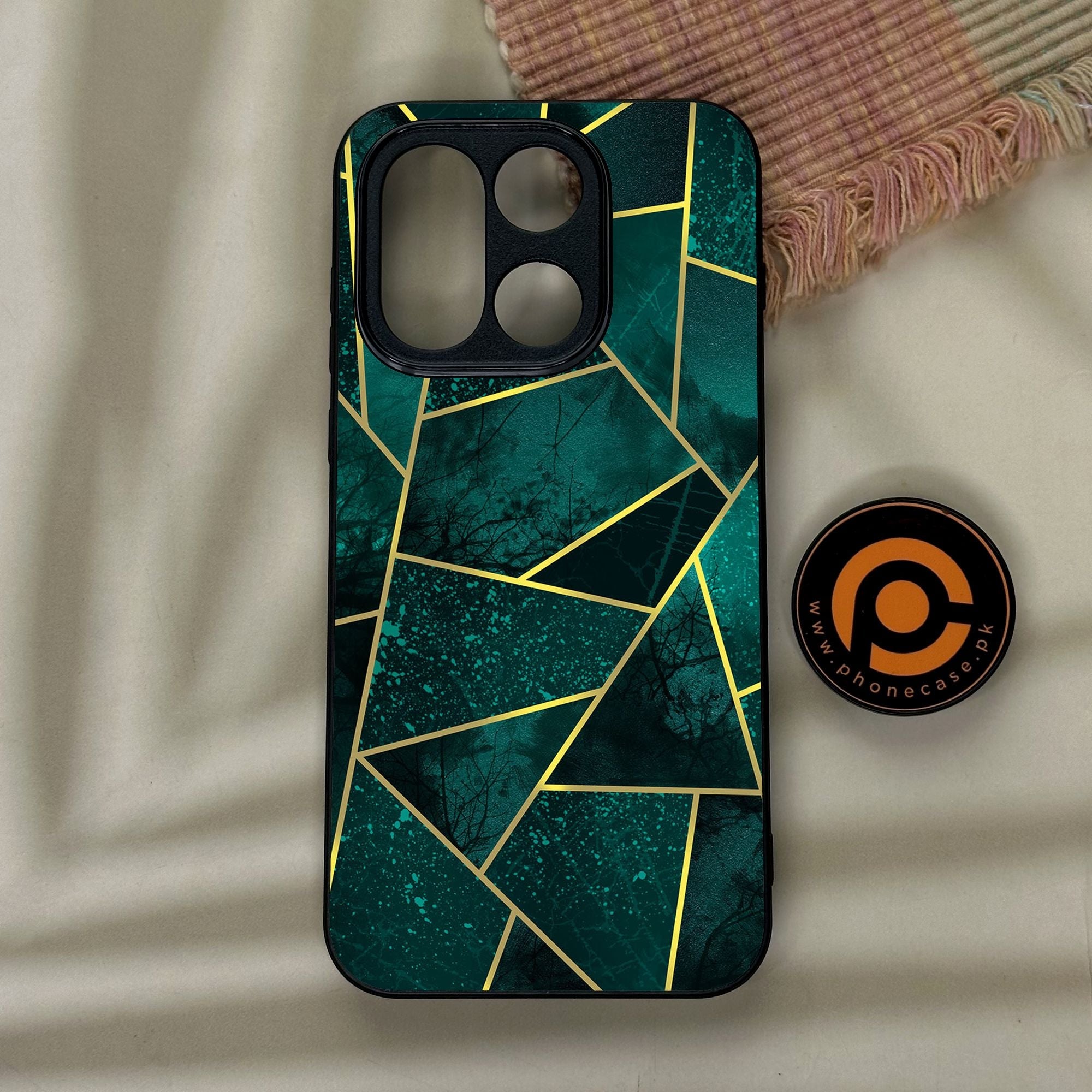 OnePlus 15 - Geometric Design 9 - Premium Metal Printed Soft Bumper Shock Proof Case