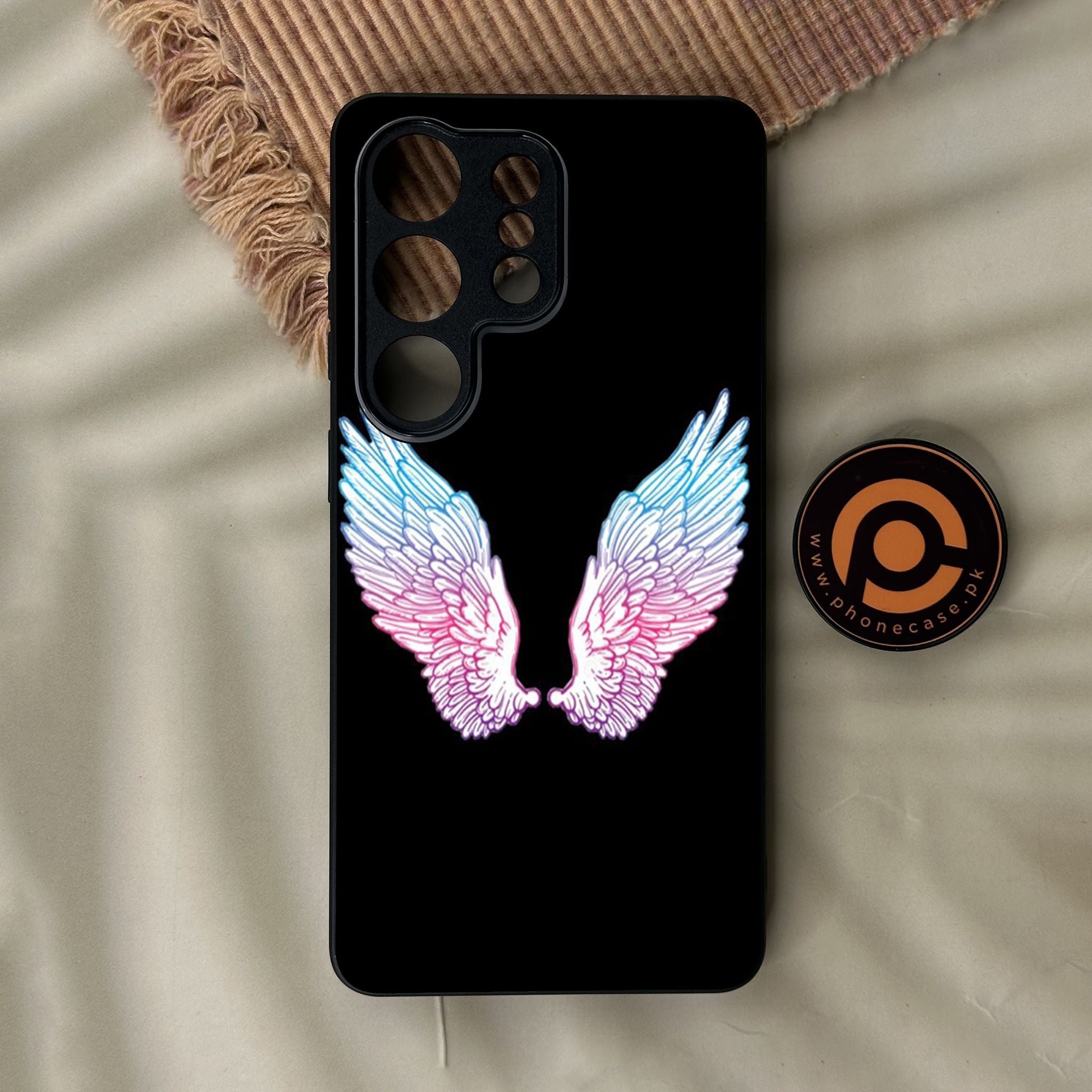 Galaxy S26 Ultra - Angel Wings Design 8 - Premium Metal Printed Soft Bumper Shock Proof Case