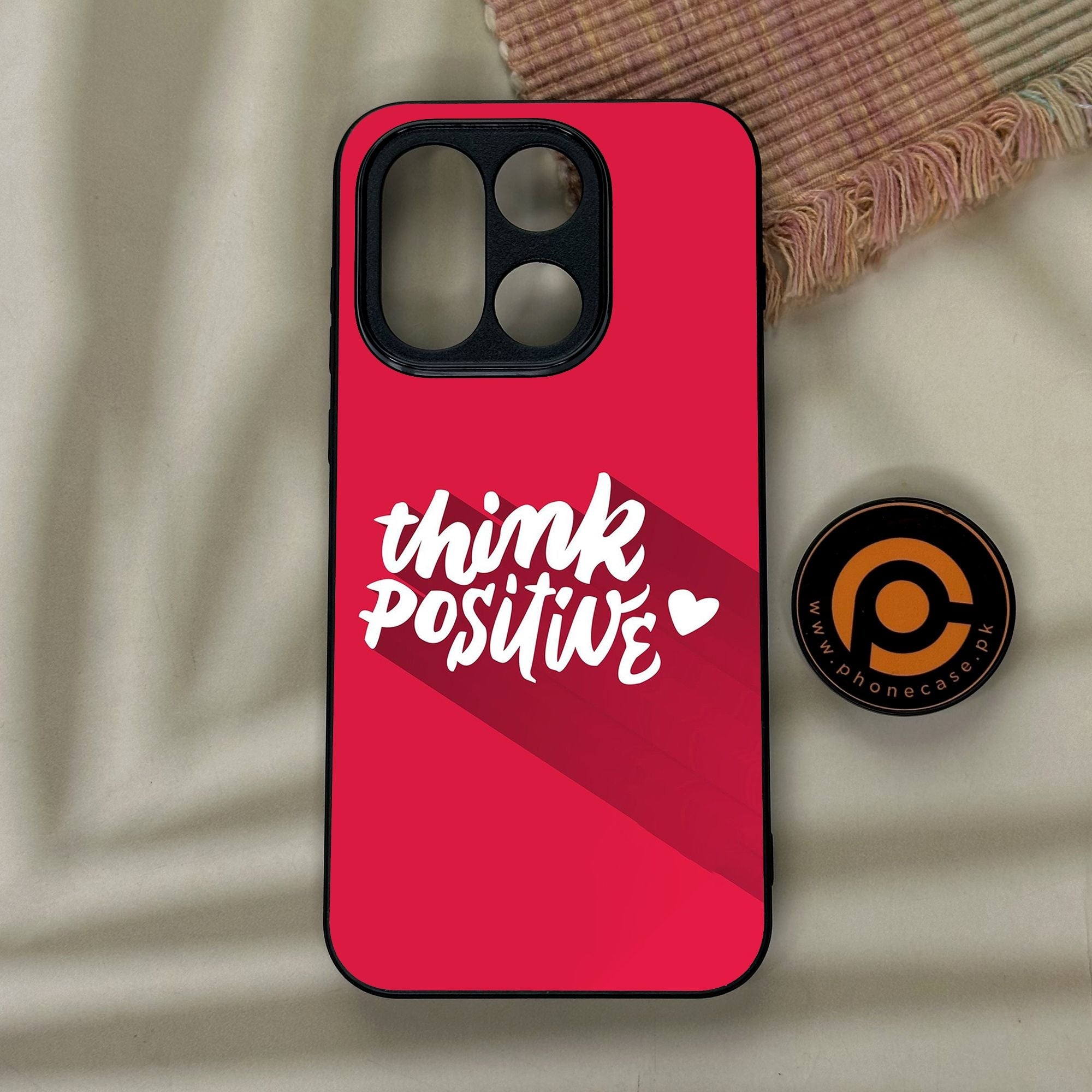 OnePlus 15 - Think Positive Design - Premium Metal Printed Soft Bumper Shock Proof Case
