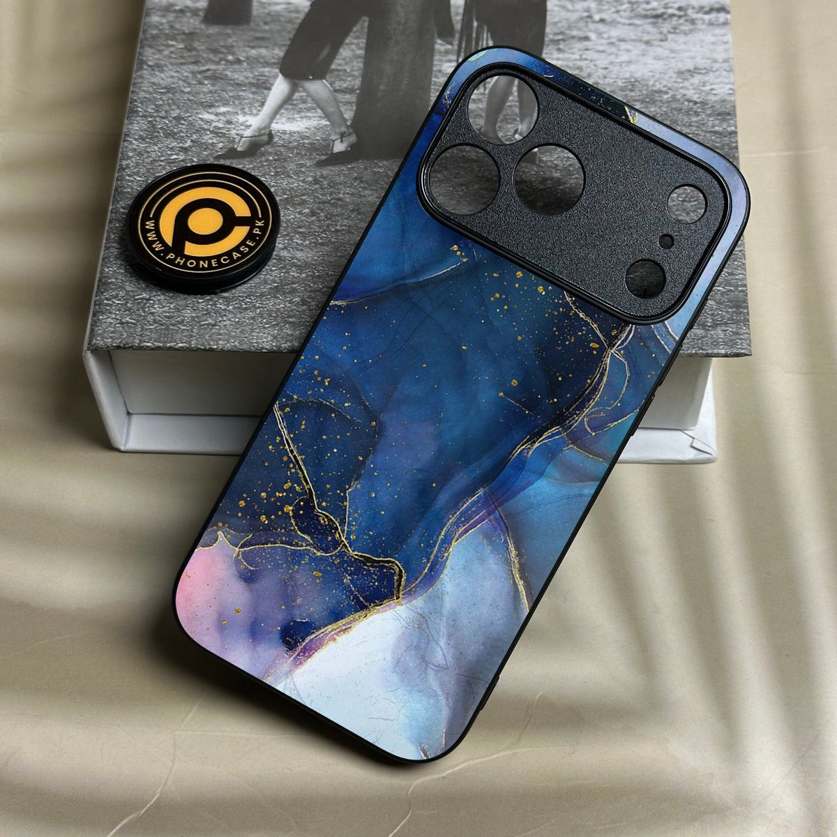Iphone 18 Pro - Blue Marble Design 7 - Premium Metal Printed Soft Bumper Shock Proof Case