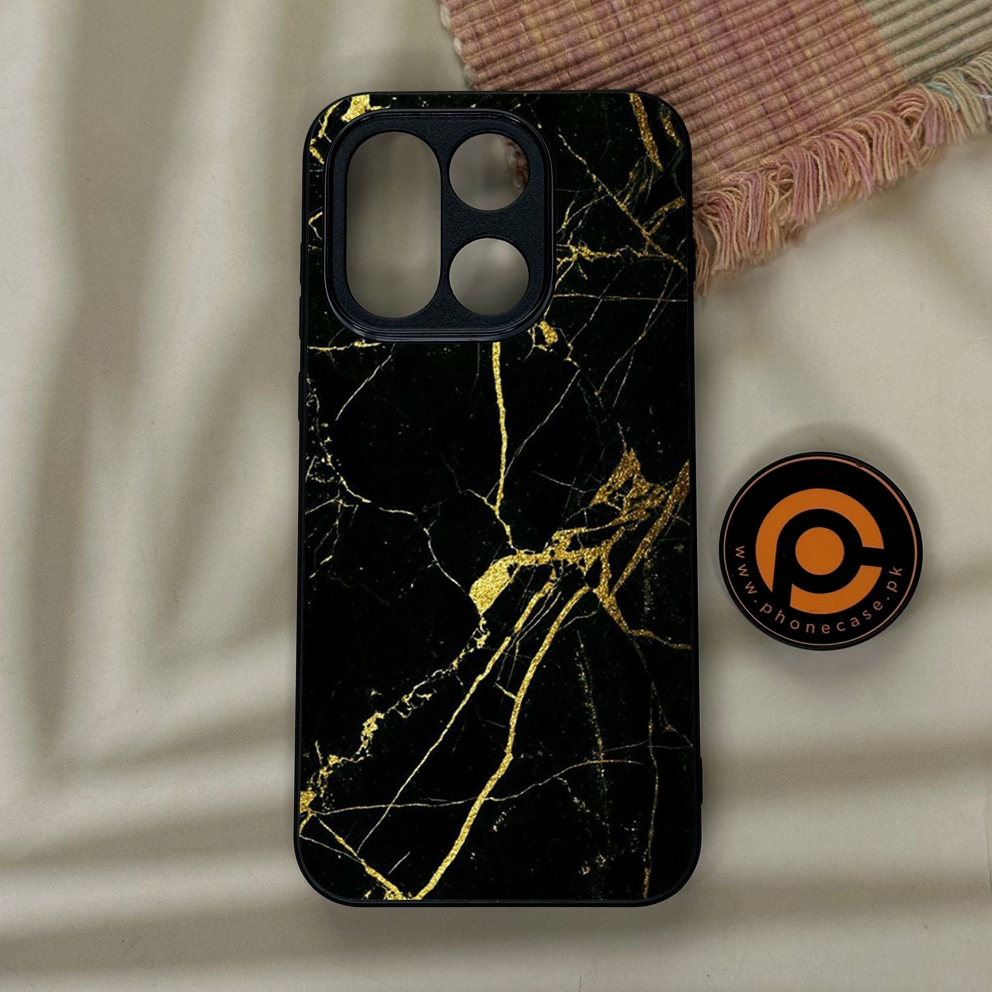 OnePlus 15 - Black Marble Design 3 - Premium Metal Printed Soft Bumper Shock Proof Case