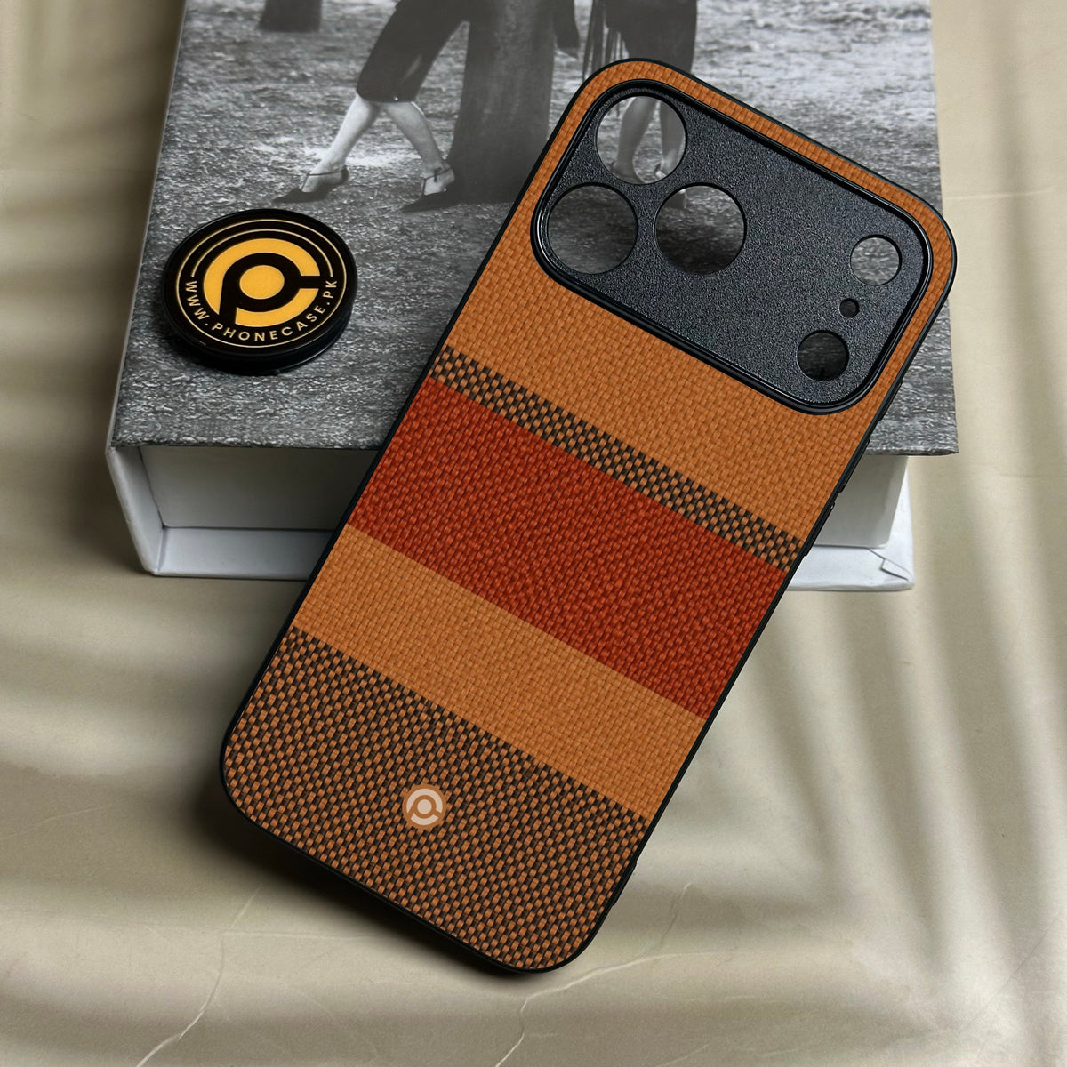 Iphone 18 Pro Max - Classic Weave Design 3 - Premium Metal Printed Soft Bumper Shock Proof Case