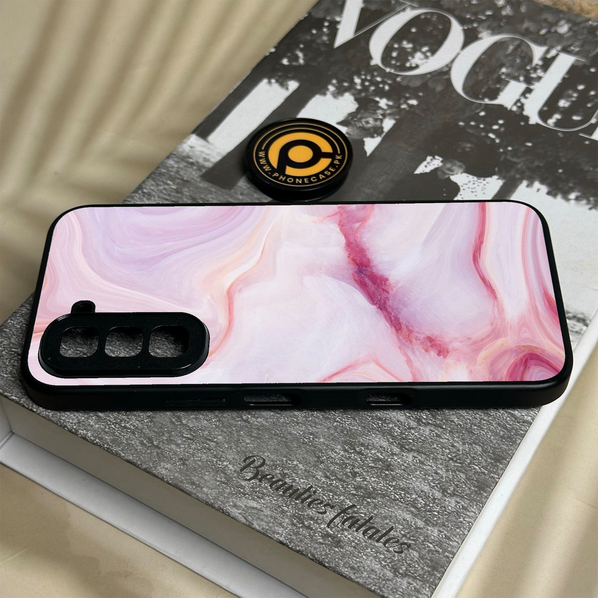 Infinix Hot 70 - Pink Design 8 - Premium Metal Printed Soft Bumper Shock Proof Case