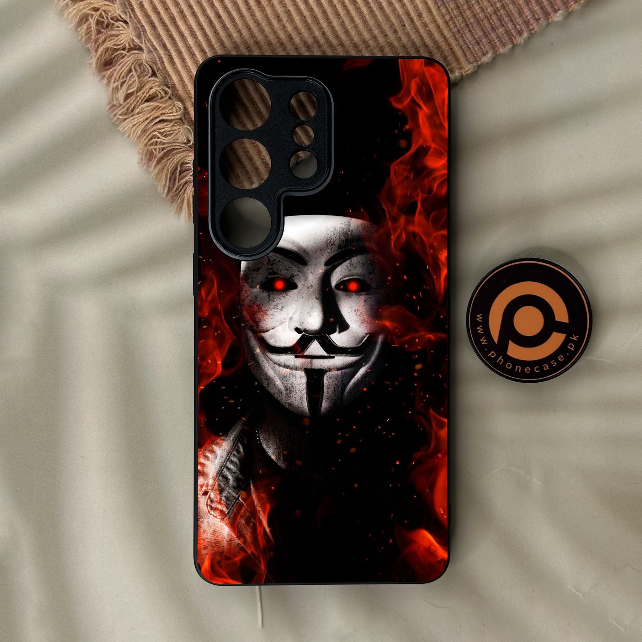 Galaxy S26 Ultra - Anonymous 2.0 Design 7 - Premium Metal Printed Soft Bumper Shock Proof Case