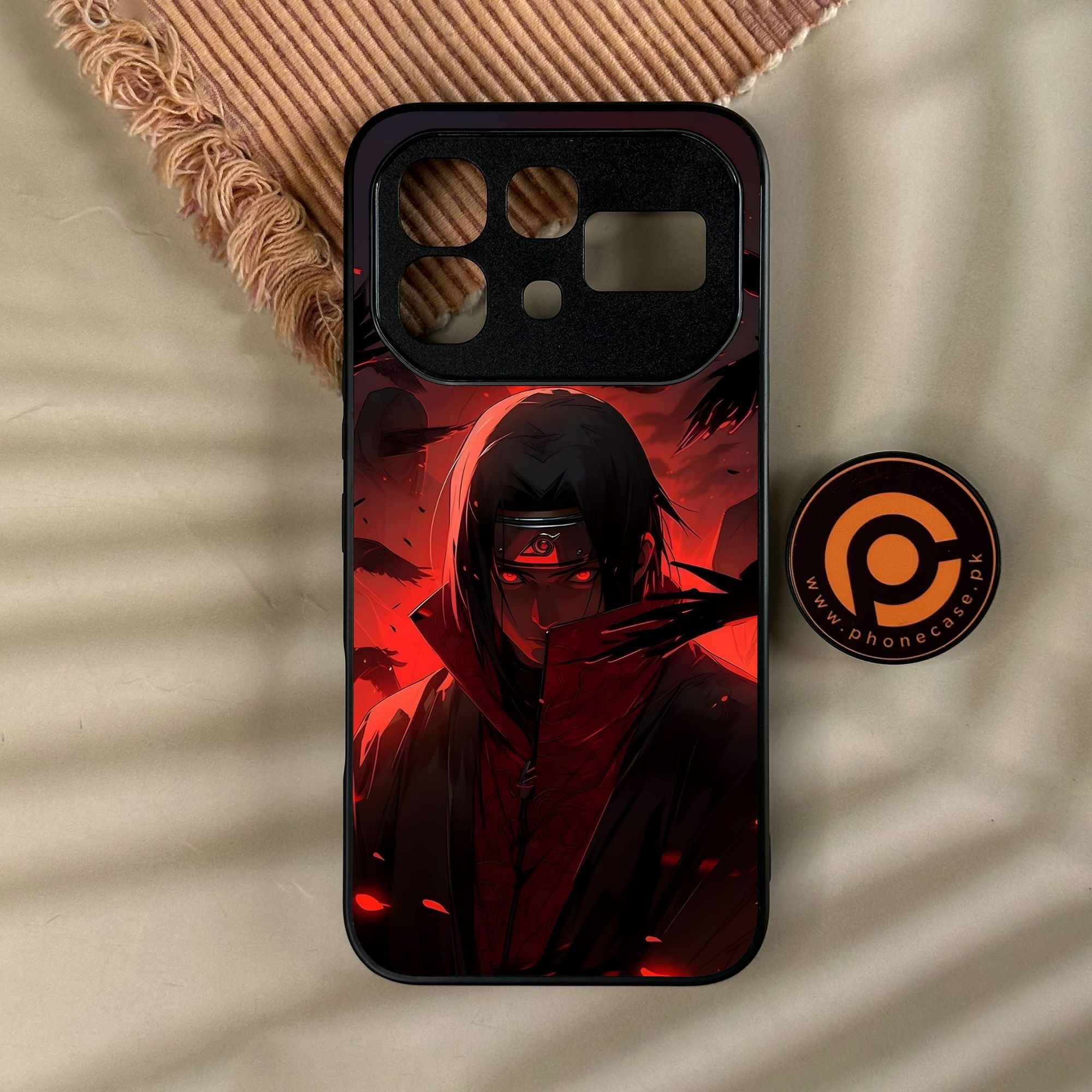 Infinix Note 60 - Red Rings Itachi - Premium Metal Printed Soft Bumper Shock Proof Case