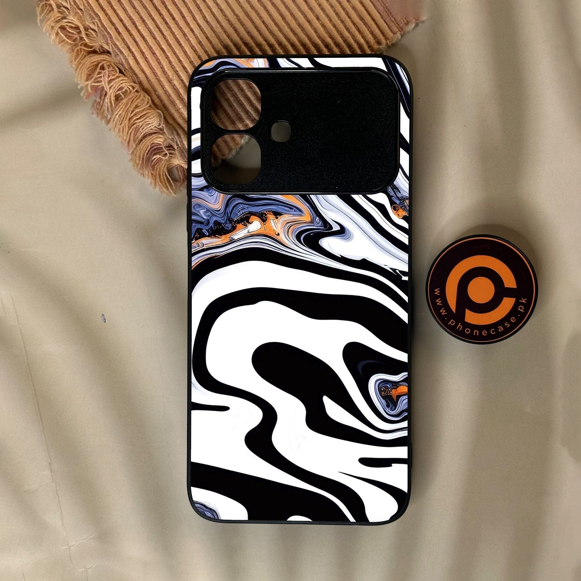 Infinix Smart 20 - Liquid Marble Design 10 - Premium Metal Printed Soft Bumper Shock Proof Case