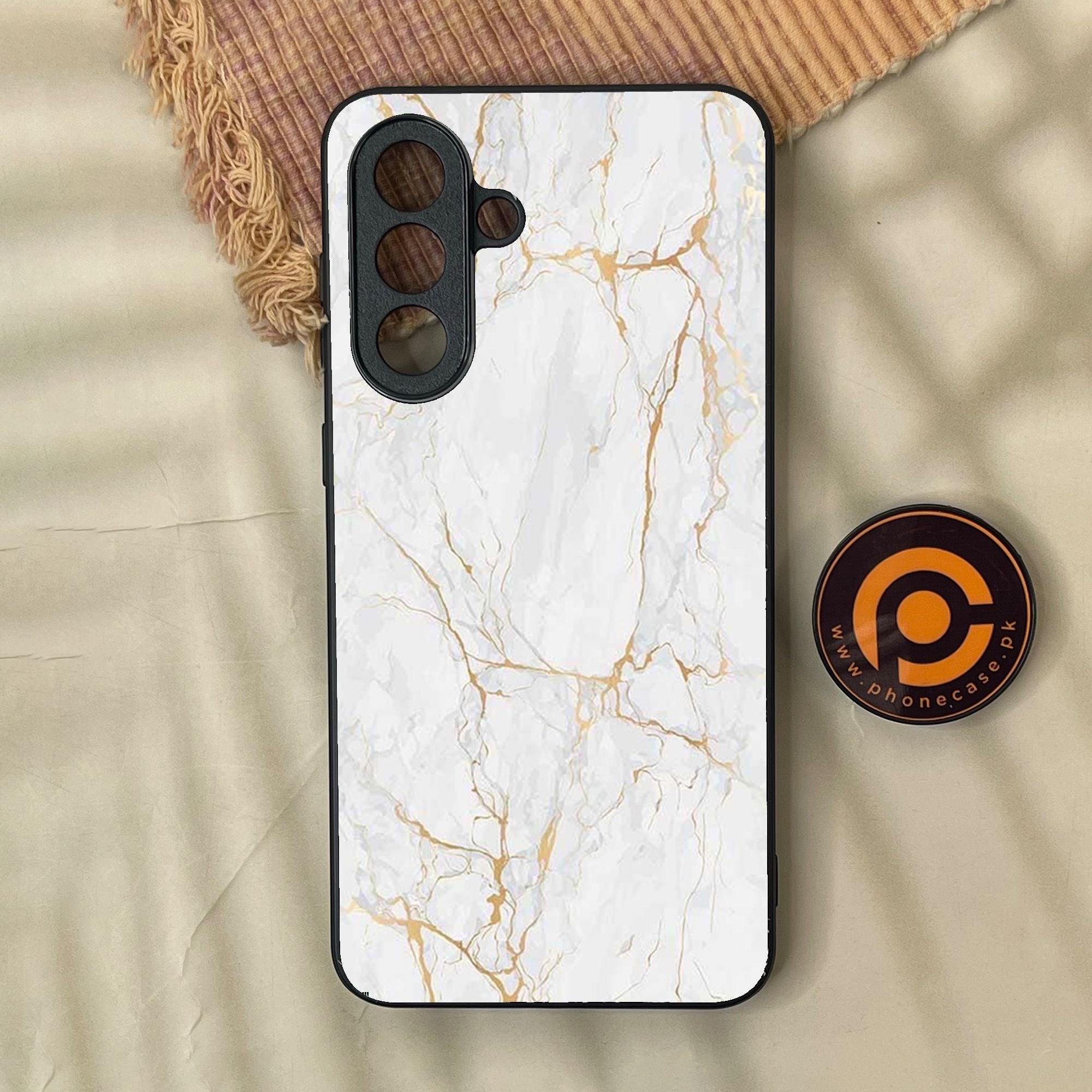 Samsung Galaxy A57 - White Design 8 - Premium Metal Printed Soft Bumper Shock Proof Case