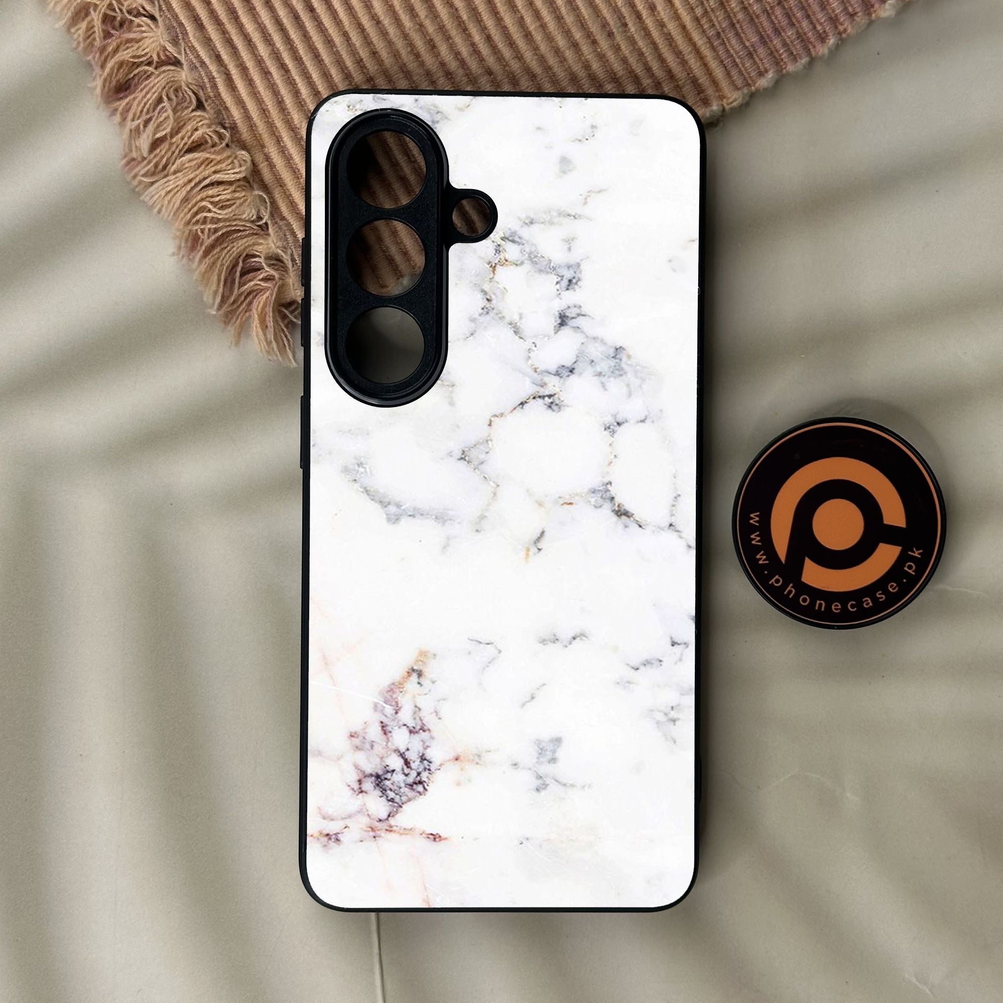 Galaxy S26 - White Design 3 - Premium Metal Printed Soft Bumper Shock Proof Case